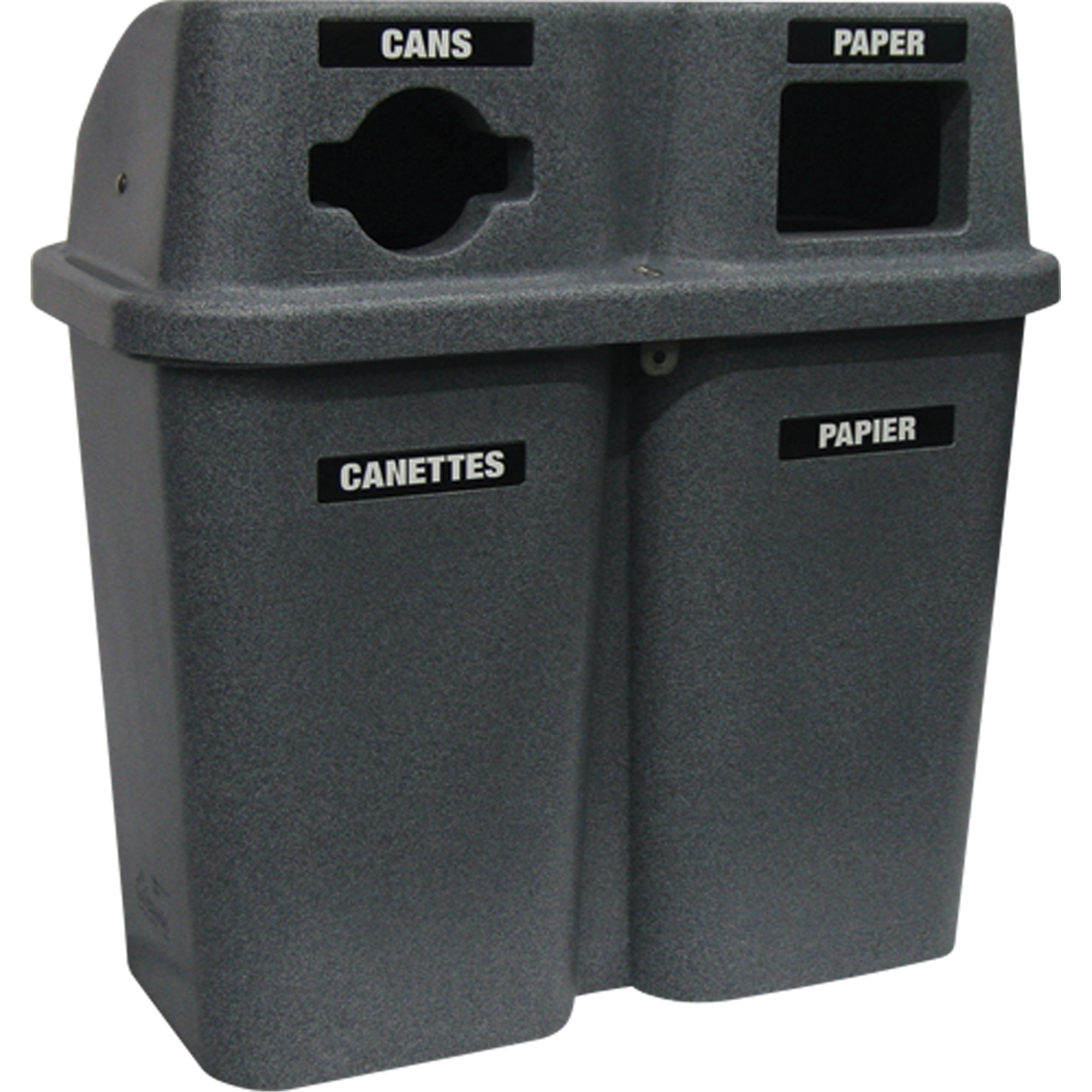Contenants de recyclage BullseyeMC, Bord de rue, Plastique, 2 x 22 gal. US