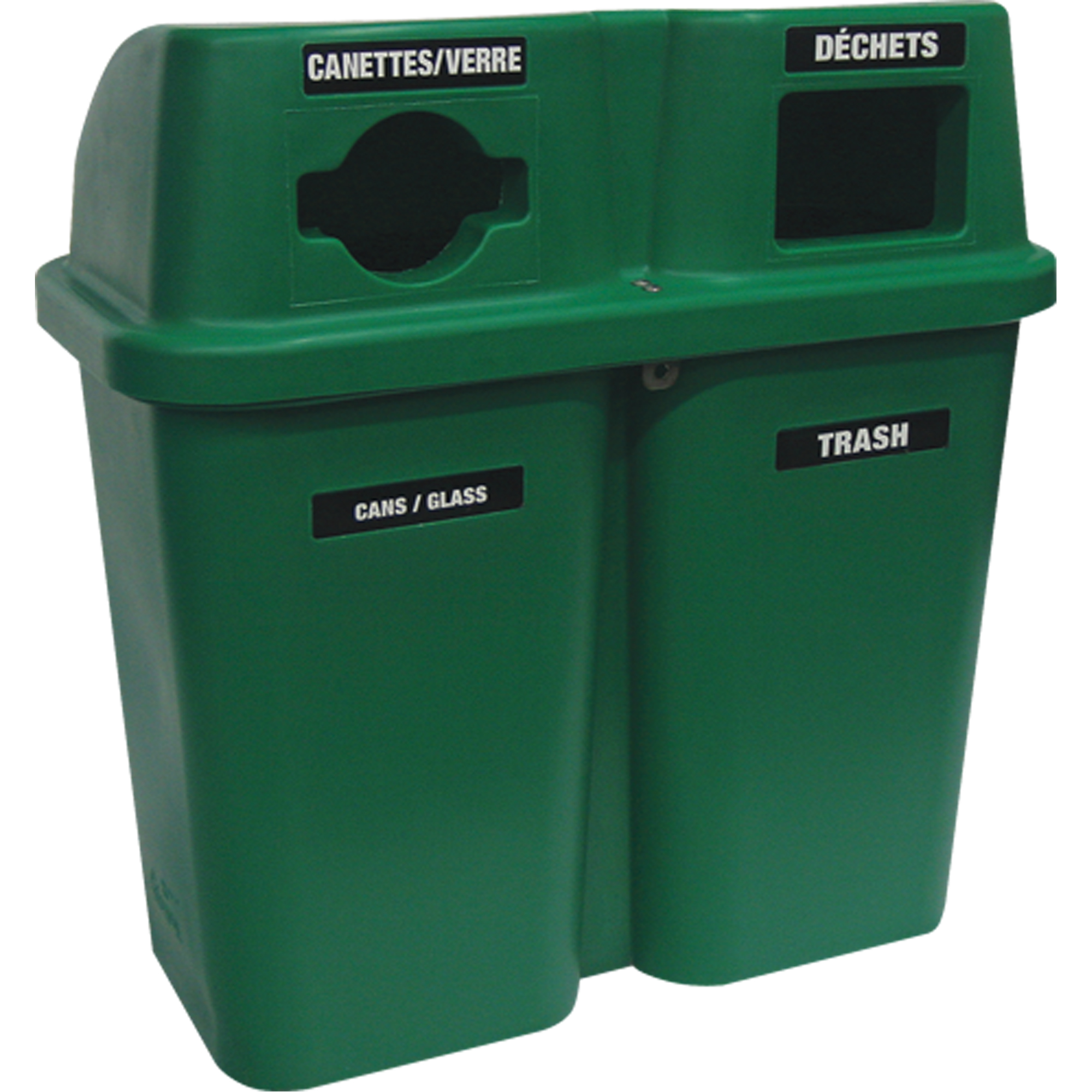 Contenants de recyclage BullseyeMC, Bord de rue, Plastique, 2 x 22 gal. US