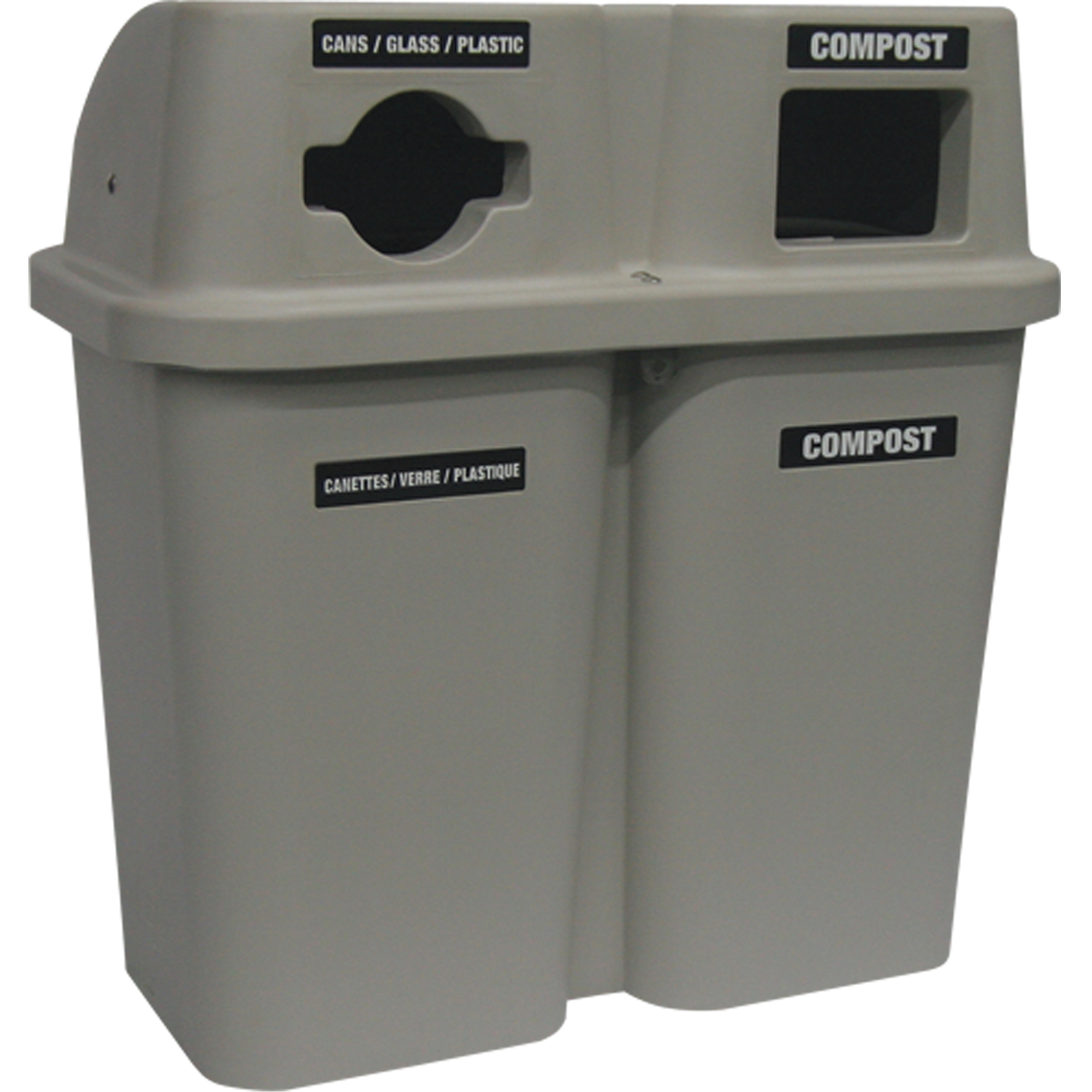 Contenants de recyclage BullseyeMC, Bord de rue, Plastique, 2 x 22 gal. US
