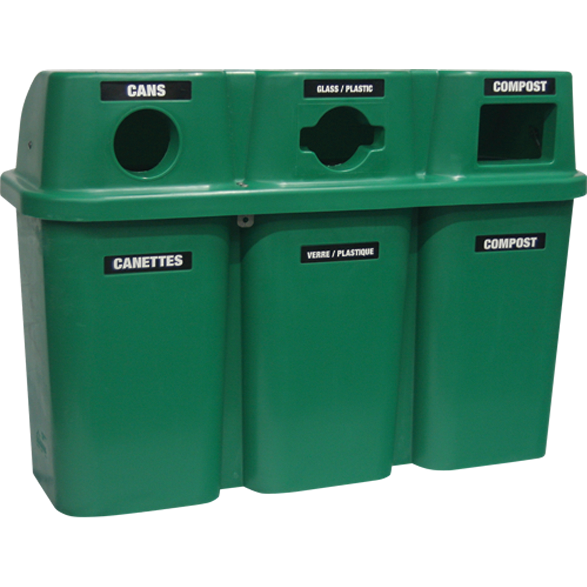 Contenants de recyclage BullseyeMC, Bord de rue, Plastique, 3 x 22 gal. US