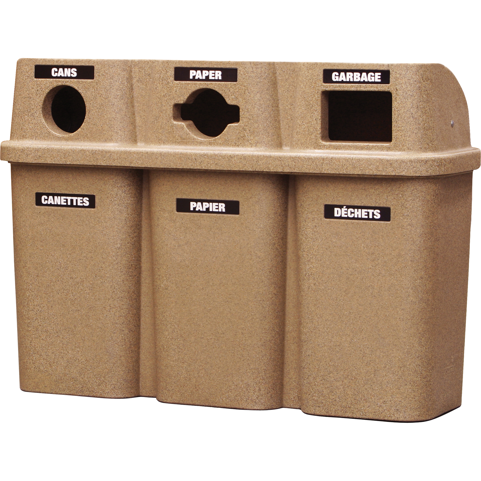 Contenants de recyclage BullseyeMC, Bord de rue, Plastique, 3 x 22 gal. US