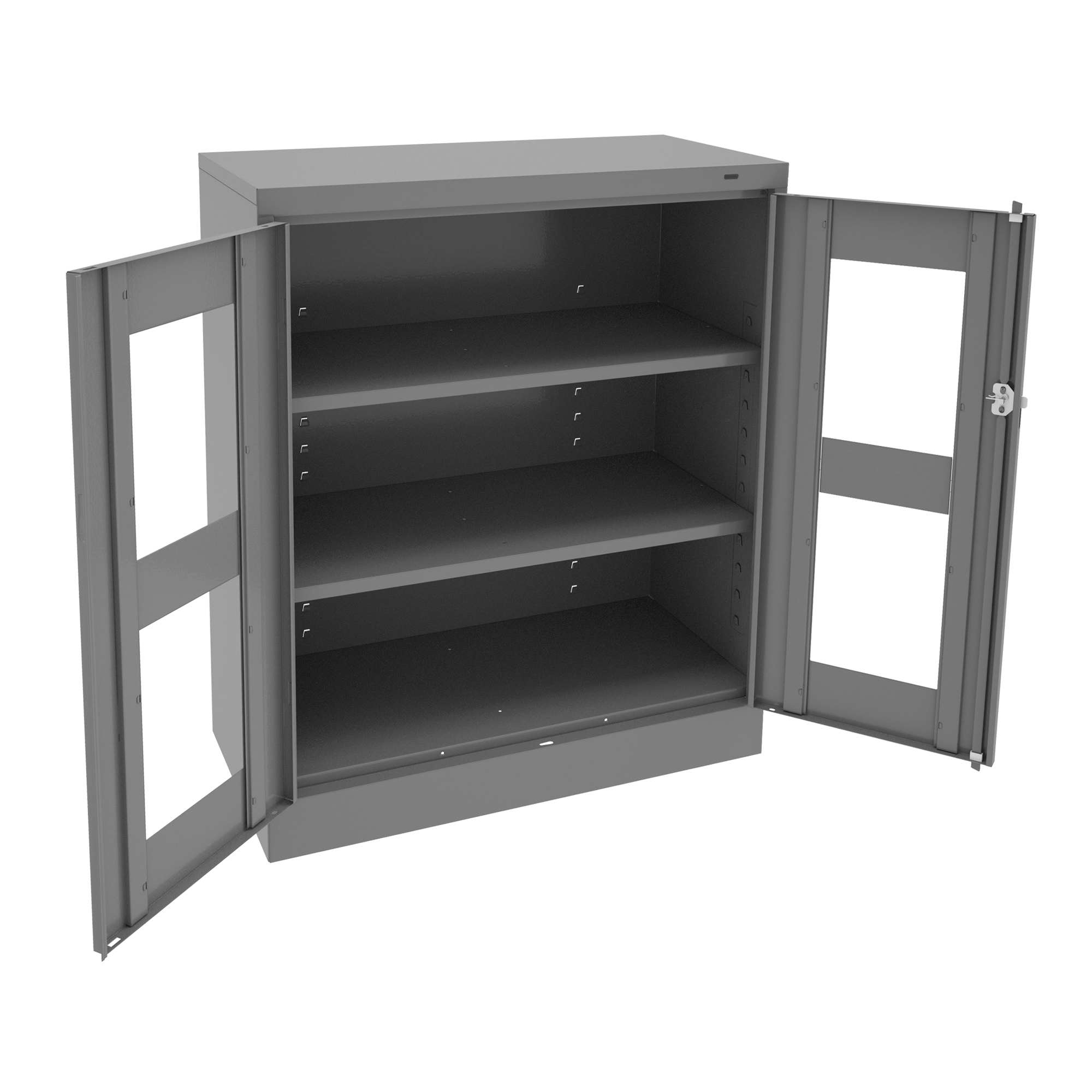 Armoire à hauteur de comptoir C-Thru, Acier, 2 Tablettes, 42" h x 36" la x 18" p