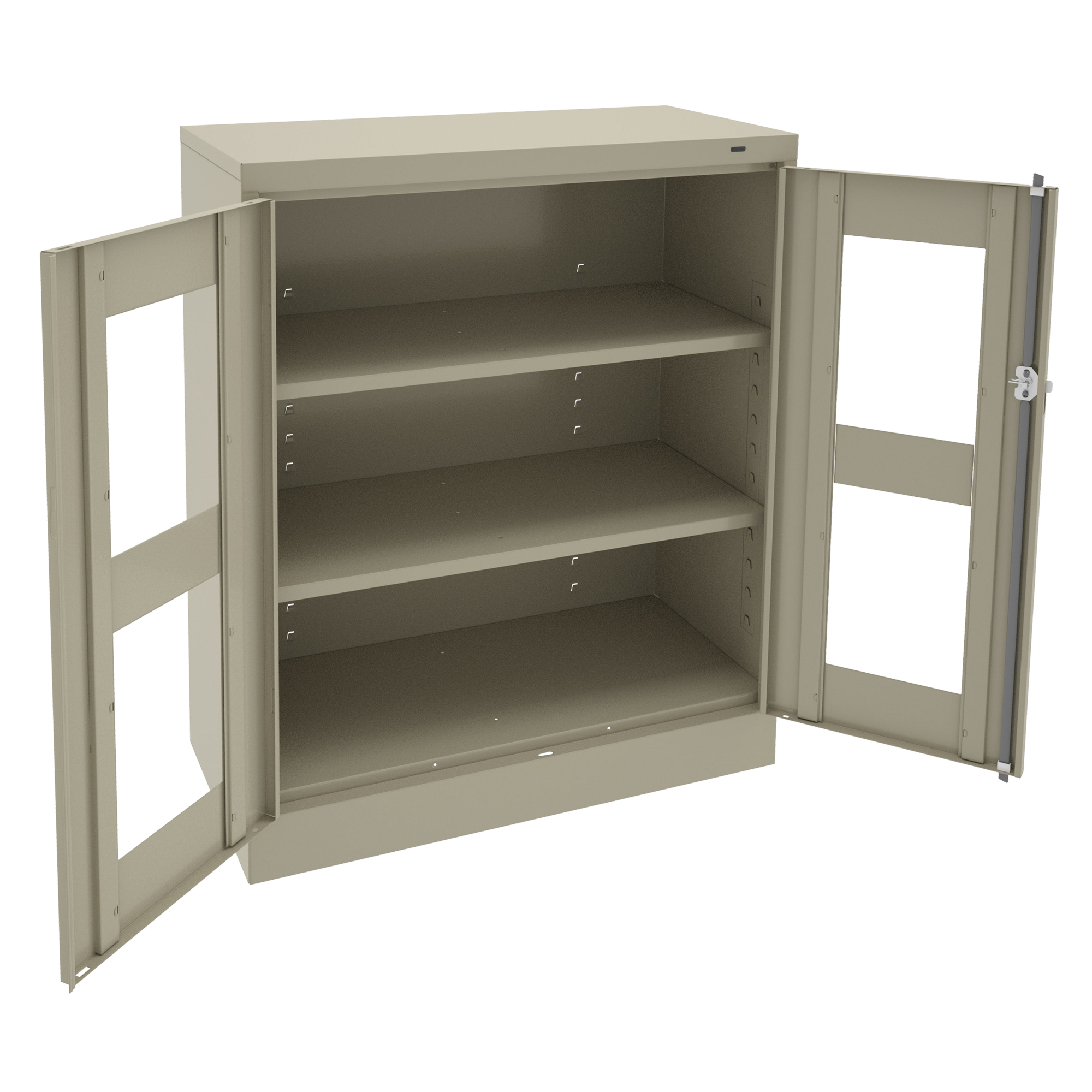 Armoire à hauteur de comptoir C-Thru, Acier, 2 Tablettes, 42" h x 36" la x 18" p