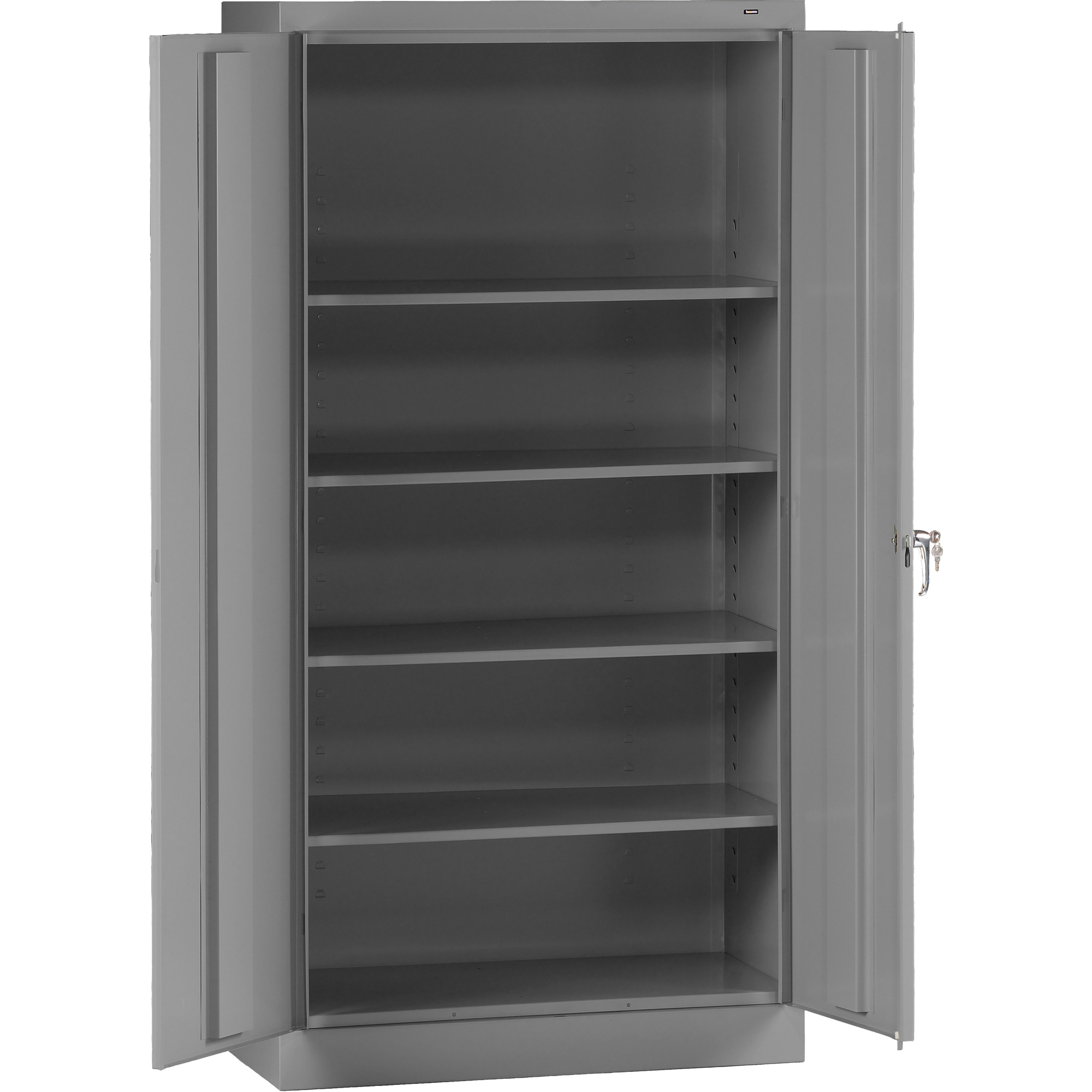 Armoire de rangement standard, Acier, 4 Tablettes, 72" h x 36" la x 18" P, Gris