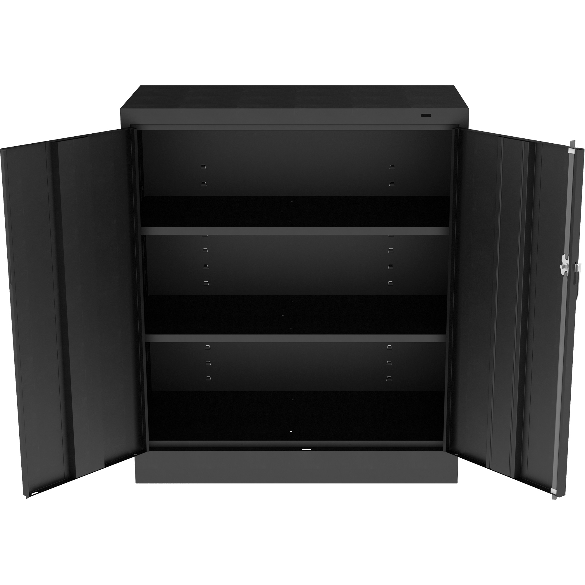 Armoire standard à hauteur de comptoir, Acier, 2 Tablettes, 42" h x 36" la x 18" P, Noir