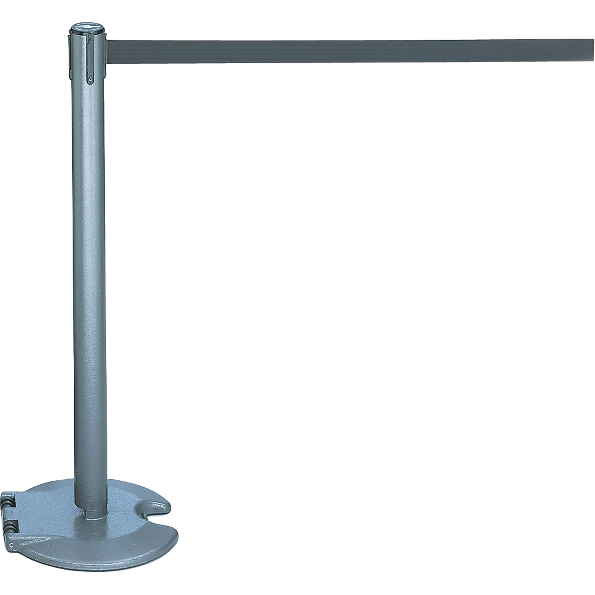 Montant pour barrière RollaBarrierMD, Acier, 39" h, Ruban Gris, Longueur du ruban 7,5'