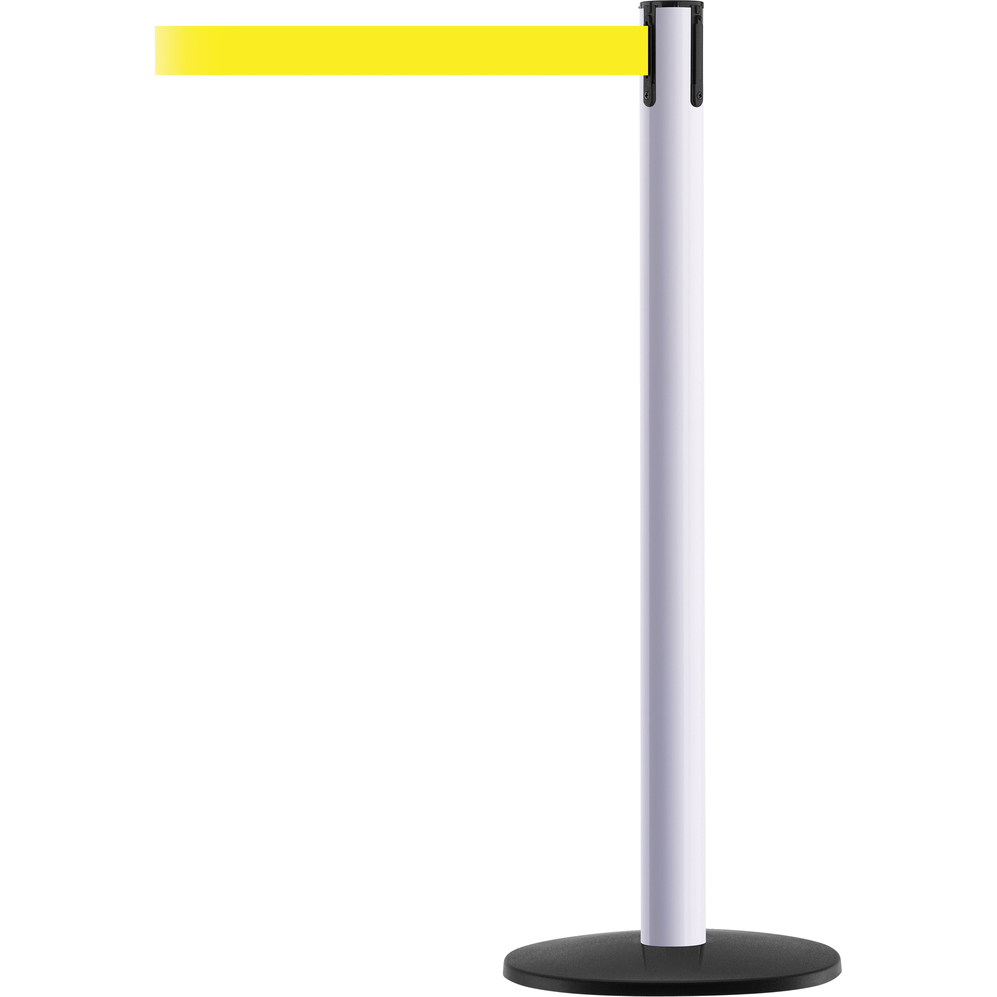 Montant pour système Advance TensaBarrierMD, Acier, 36" h, Ruban Jaune, Longueur du ruban 7,5'