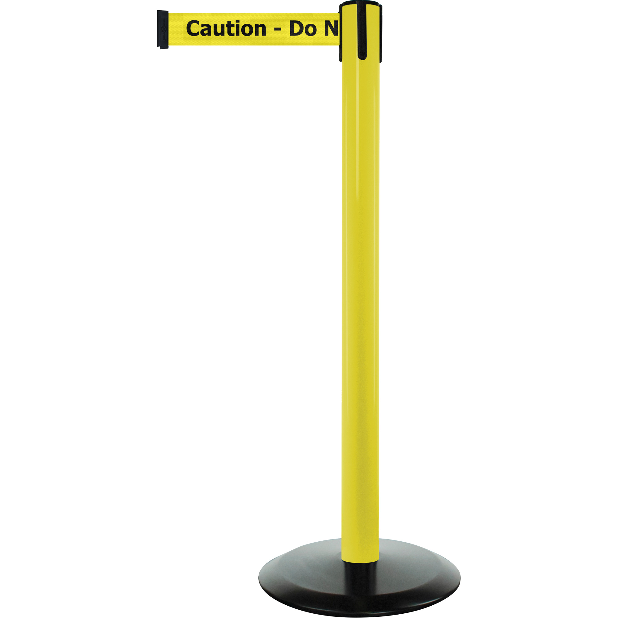 Montant pour système Advance TensaBarrierMD, Acier, 36" h, Ruban Noir/Jaune, Longueur du ruban 7,5'