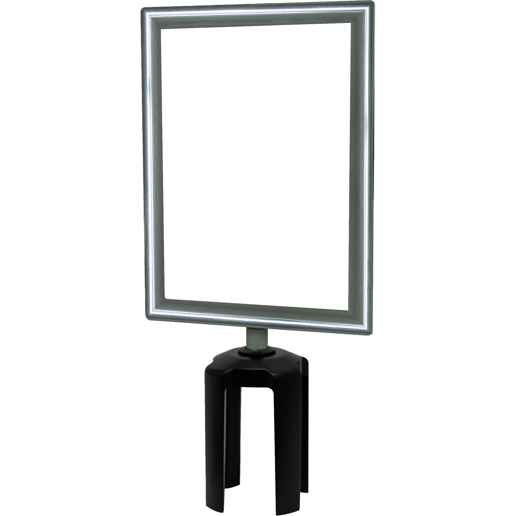 Porte-enseigne vertical robuste avec adaptateur pour poteaux TensabarrierMD, Chrome poli