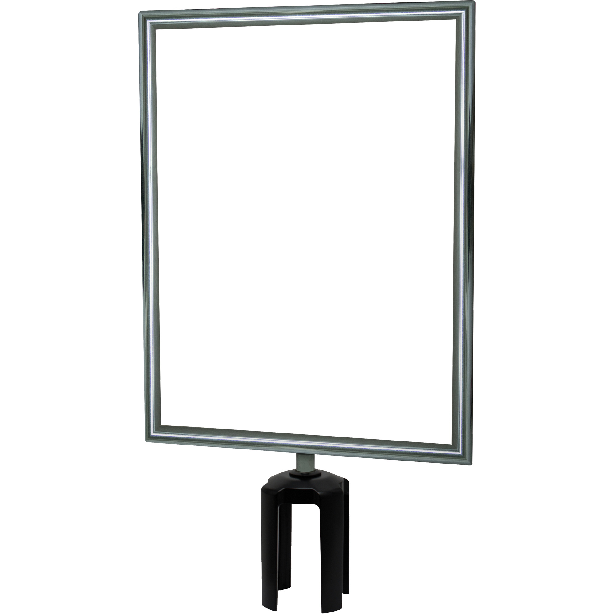 Porte-enseigne vertical robuste avec adaptateur pour poteaux TensabarrierMD, Chrome poli