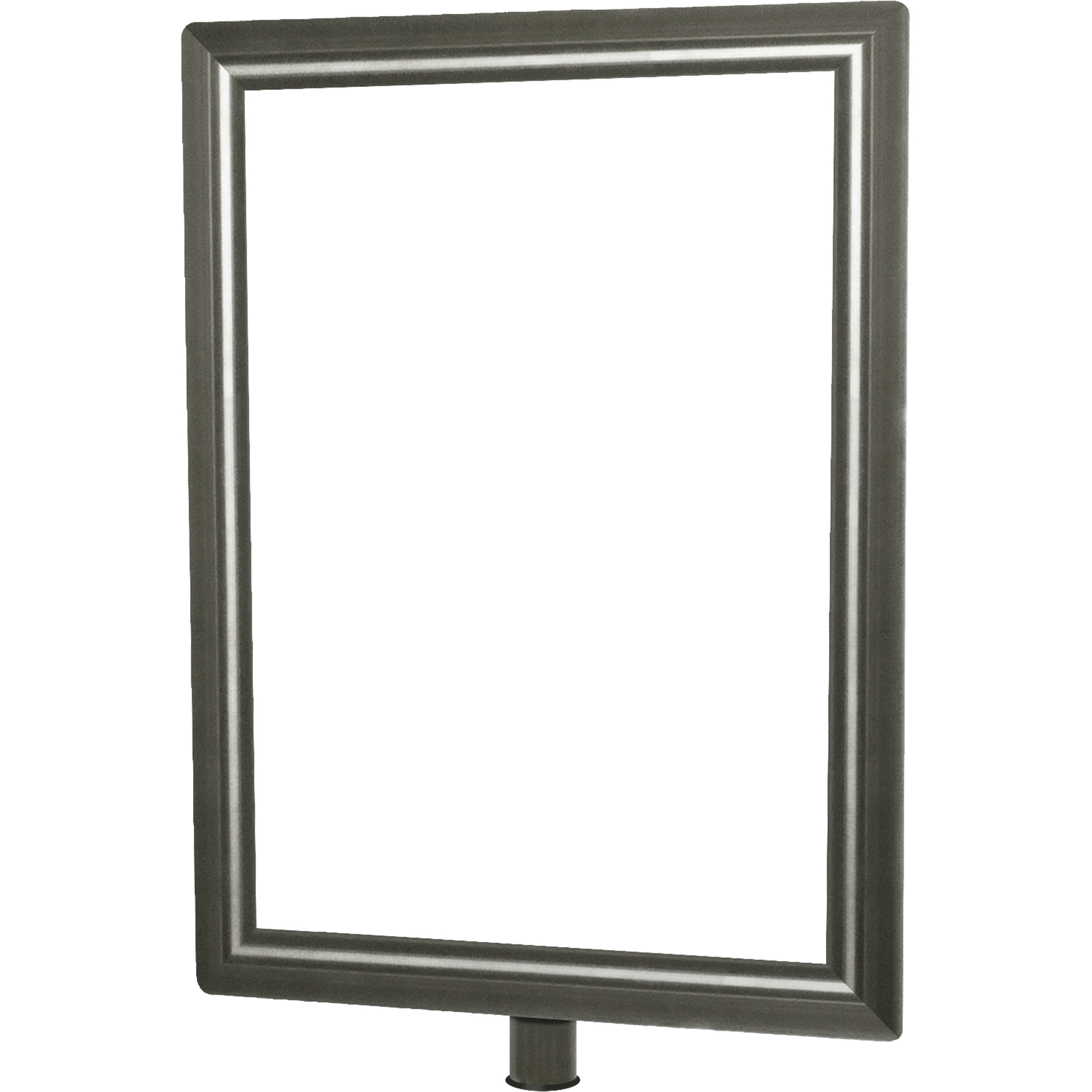 Porte-enseigne vertical robuste pour montant classique, Chrome satiné