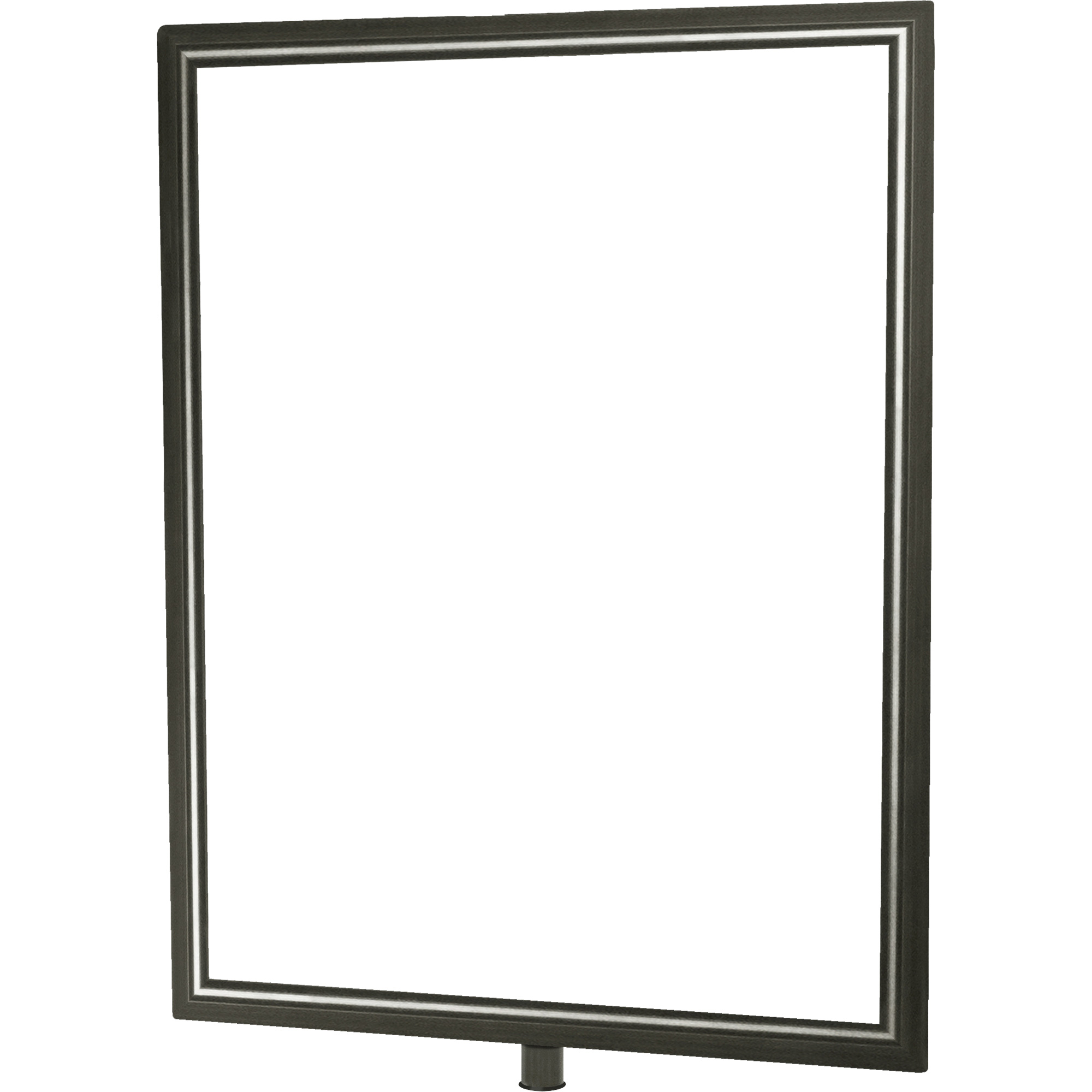Porte-enseigne vertical robuste pour montant classique, Chrome satiné