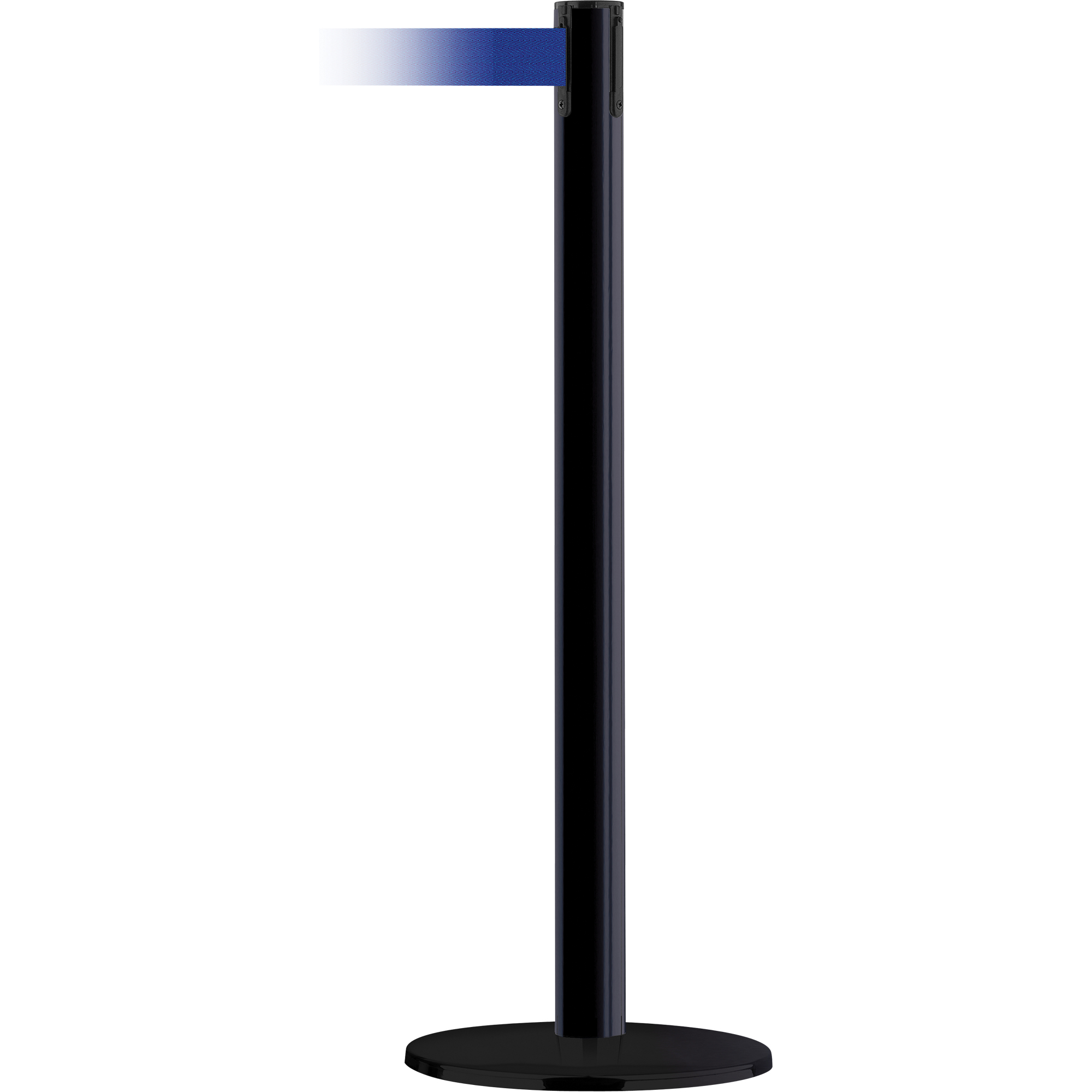 Poteau marin, Acier, 38" h, Ruban Bleu, Longueur du ruban 7,5'