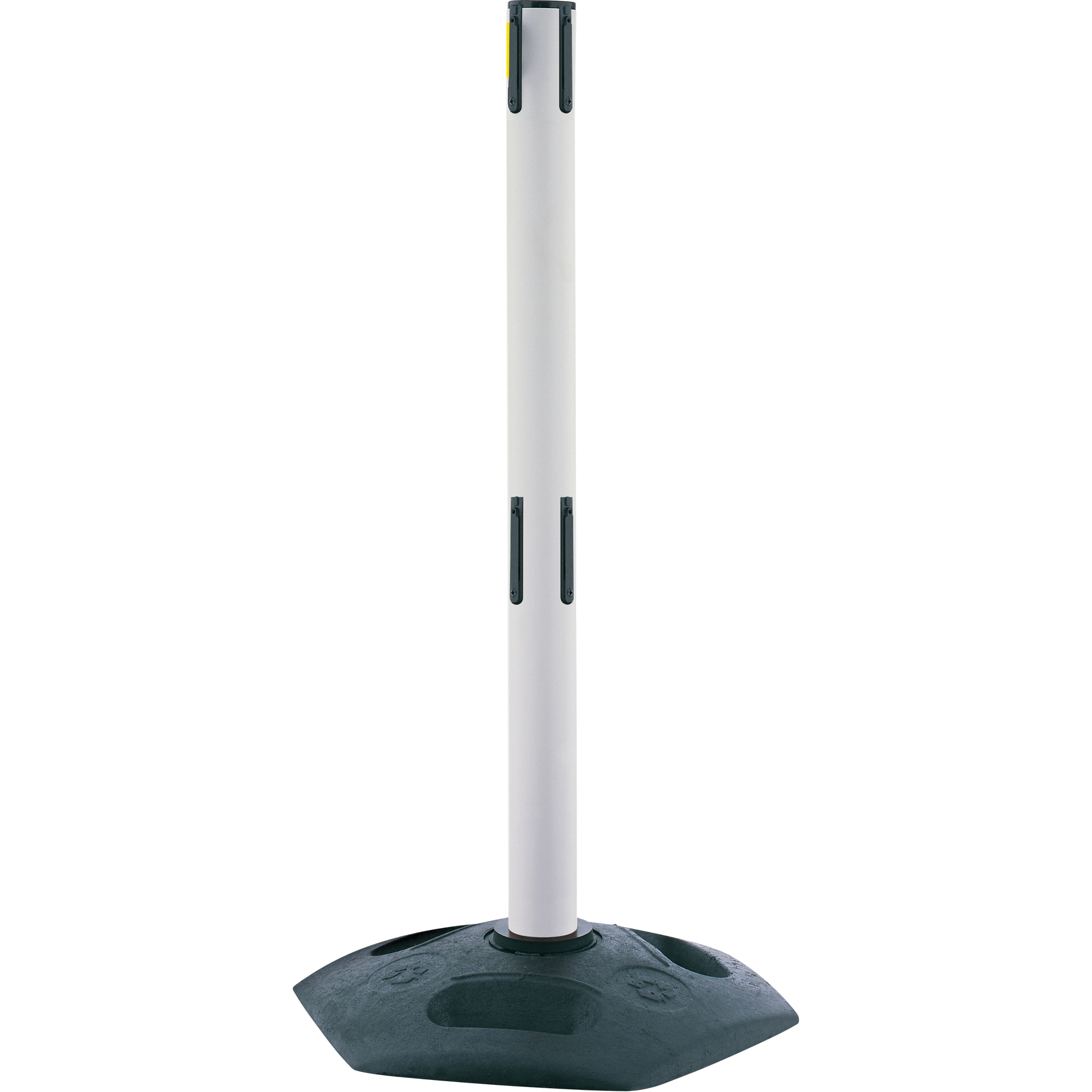Poteau receveur robuste à ligne double, Hauteur de 38", Blanc