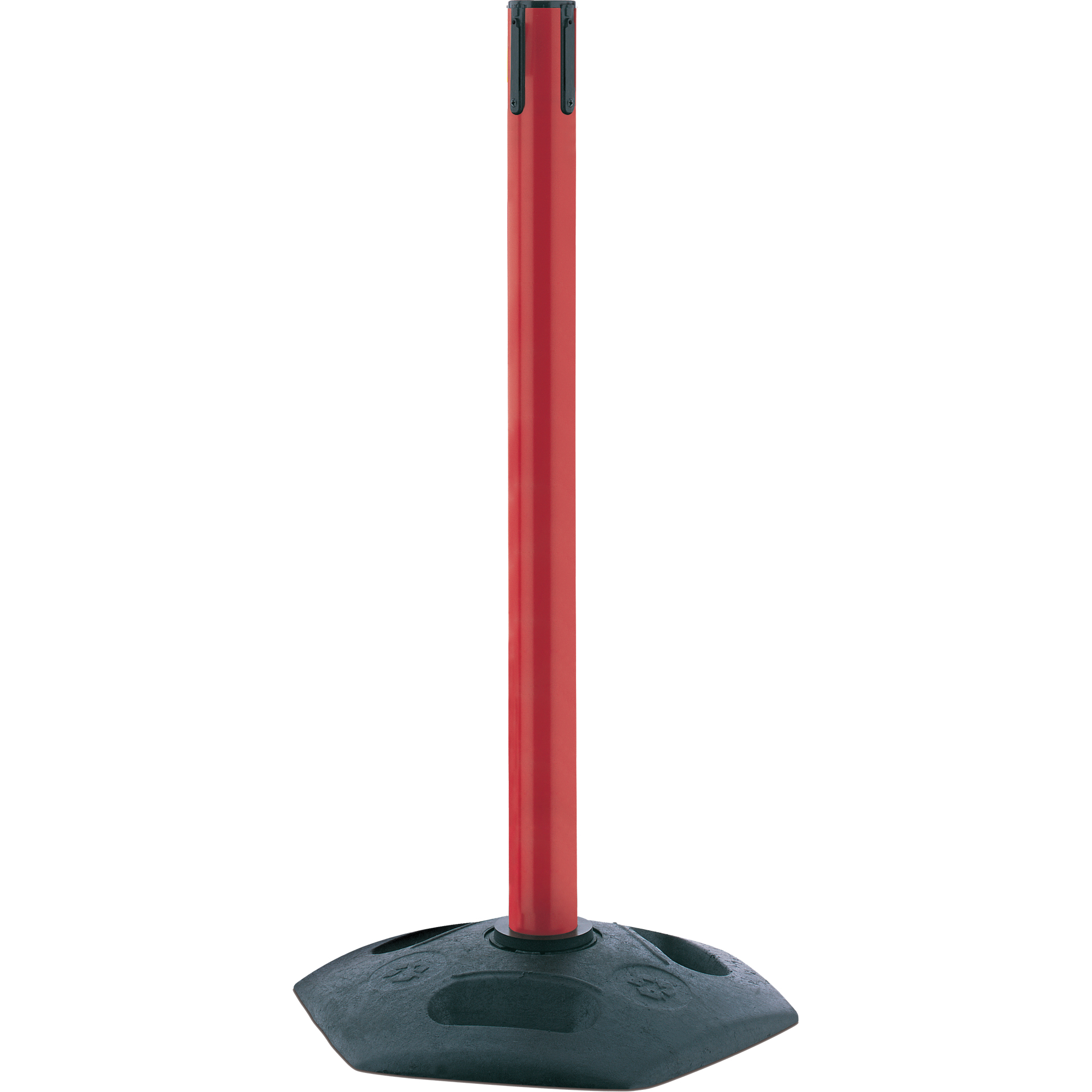 Poteau receveur robuste à ligne simple, Hauteur de 38", Rouge