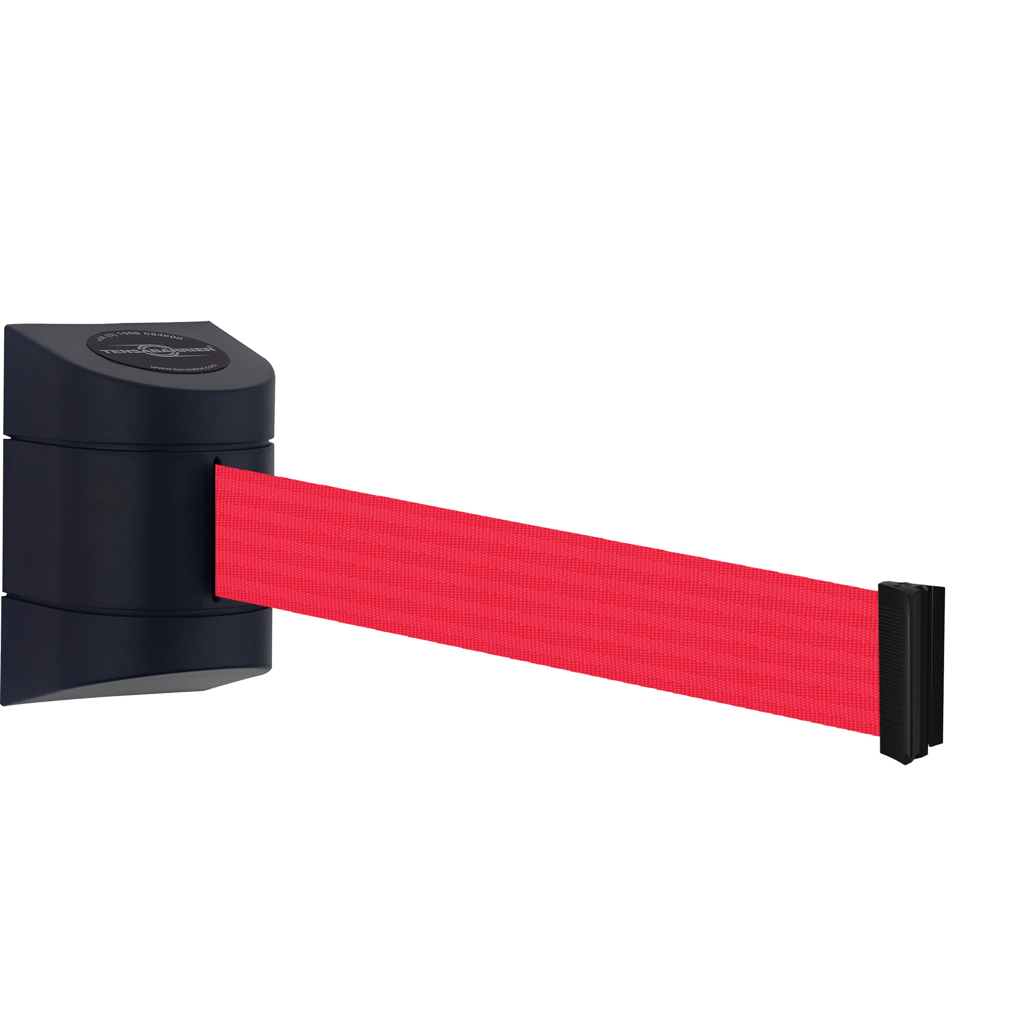 Unité murale TensabarrierMD, Plastique, Fixation par vis, 30', Ruban Rouge
