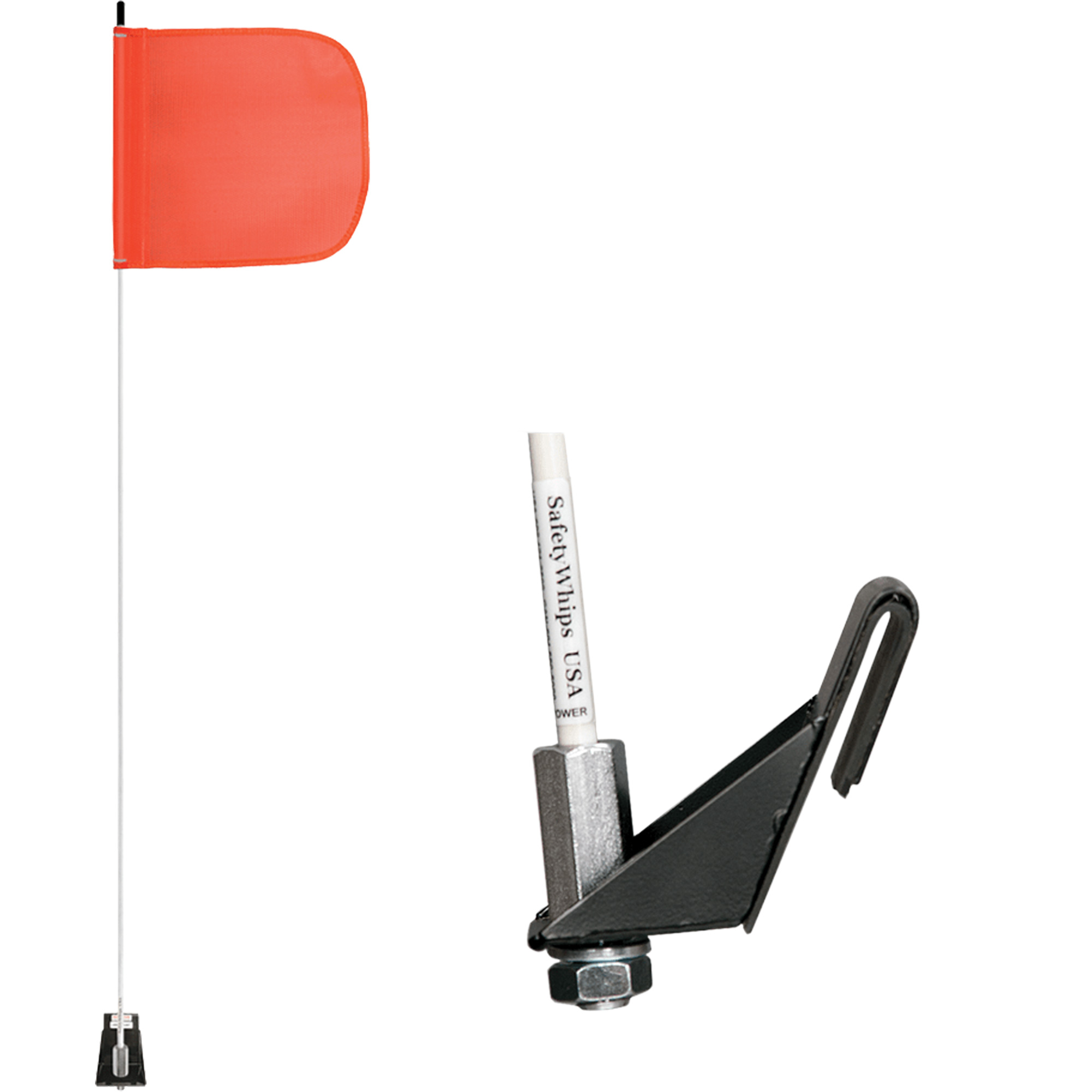 Tiges de sécurité pour travaux légers Safety WhipMD, Fixation Fenêtre, Hauteur 5', Orange