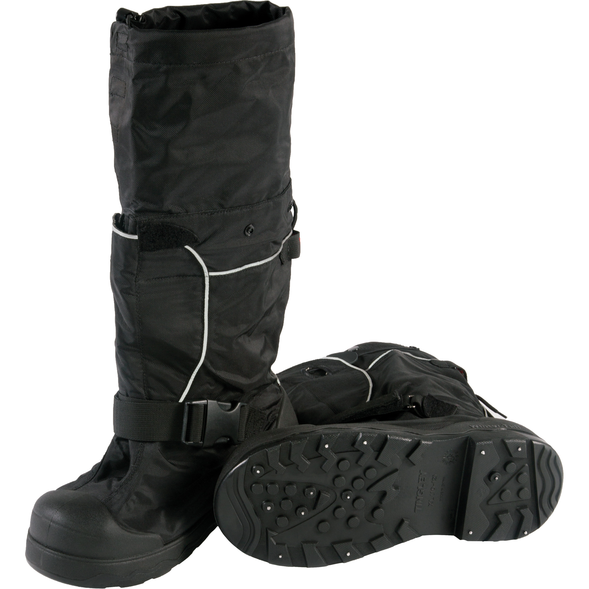 Couvre-chaussure pour traction sur glace Winter-Tuff Orion XT avec guêtre, Nylon/Polyuréthane, Boucles et crochets