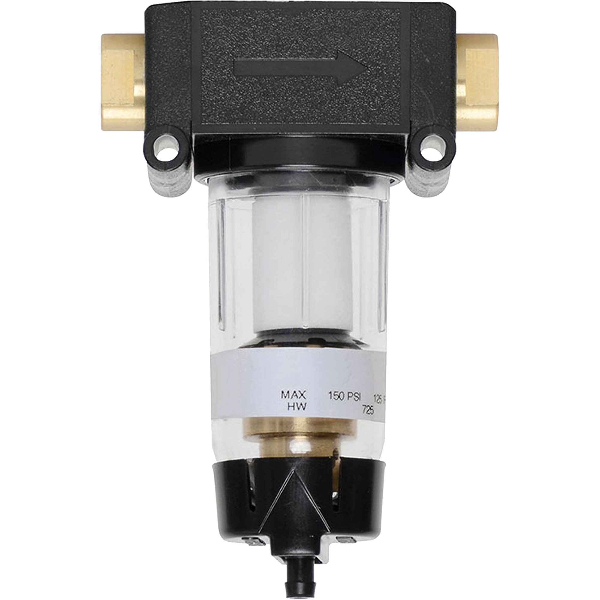 Filtre 1/4 drain semi-automatique avec bol standard Modulair 200, Canalisation/Modulaire, 1/4" NPT, Drain Semi-automatique, Pour Eau
