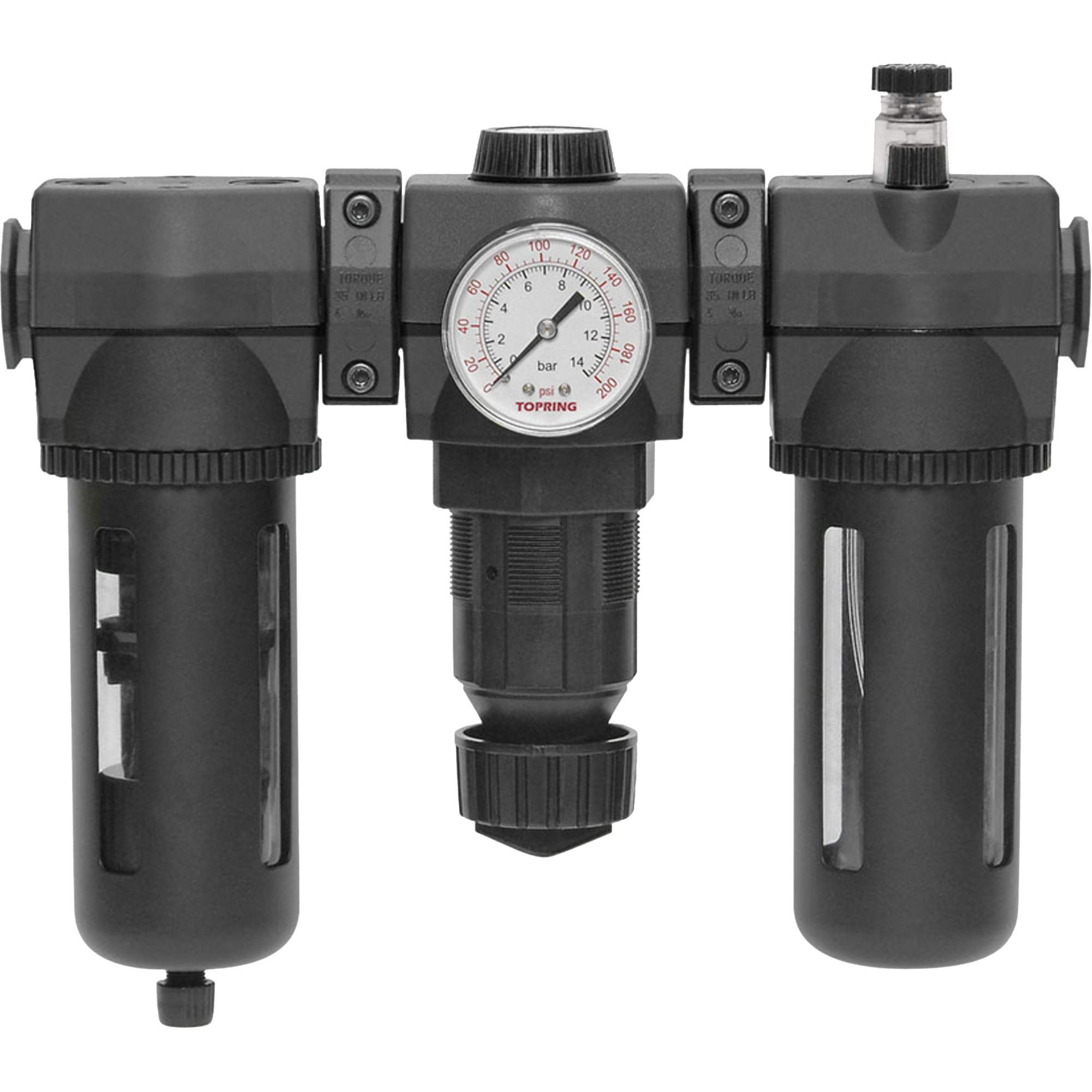 Filtre, détendeur & lubrificateur Modulair 400 avec drain manuel & bol standard, 3/4" NPTF