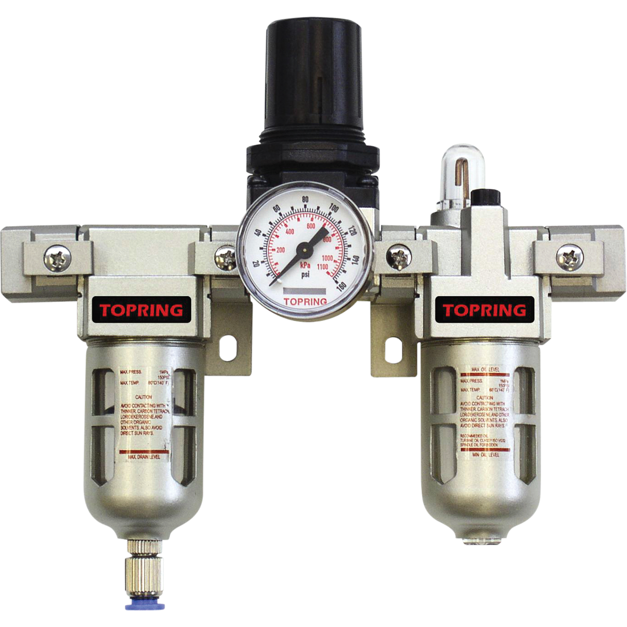 Filtreur/régulateur & lubrificateur modulaire Airflo (manomètre compris), 1" NPTF