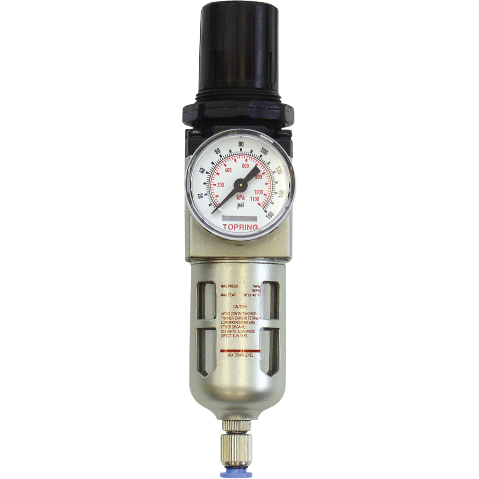 Filtreur/régulateur modulaire, 1/2" NPTF, 150 psi, Capacité de 1,6 oz liq.