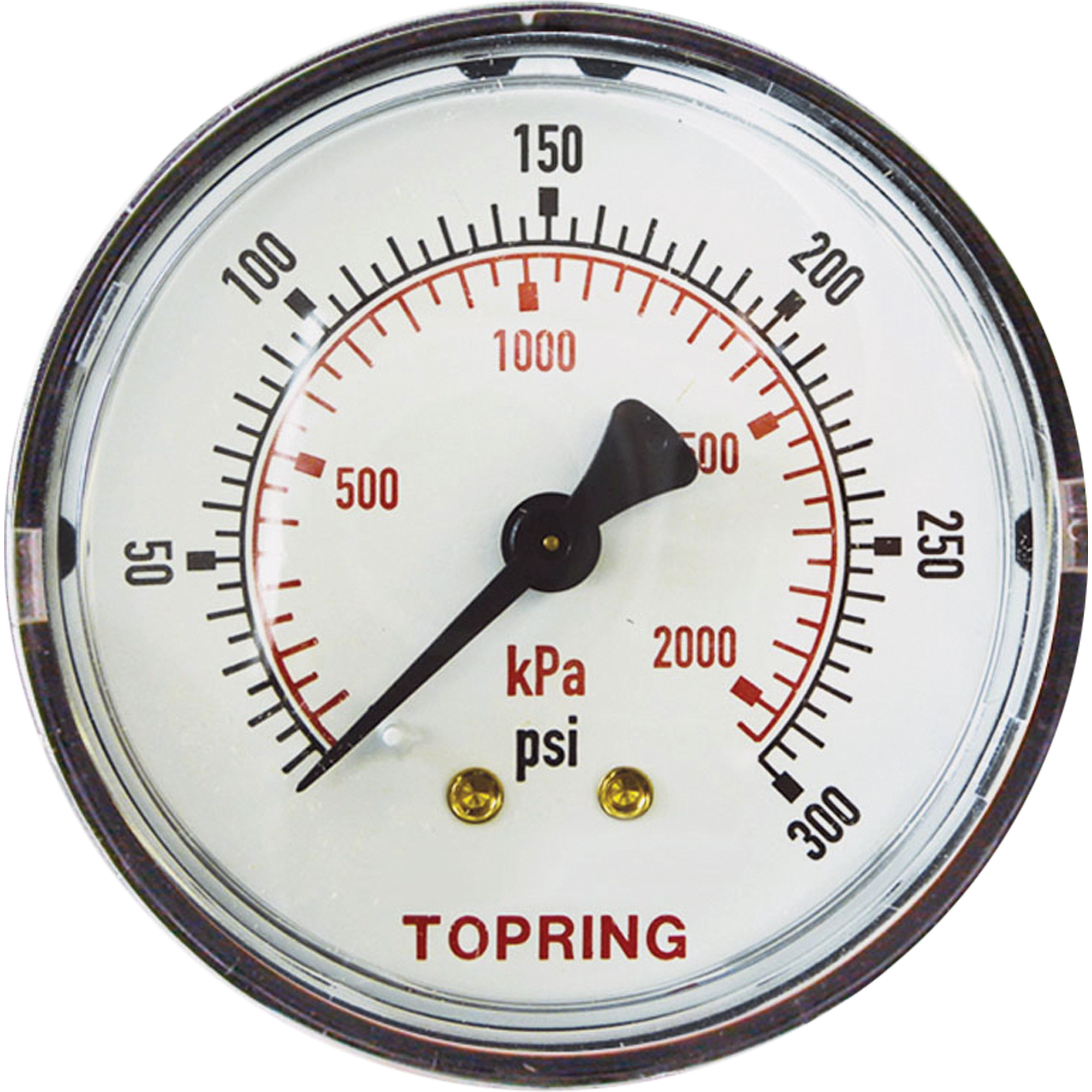 Manomètre de rechange, 2", 0 - 175 psi, Fixation arrière, Analogique