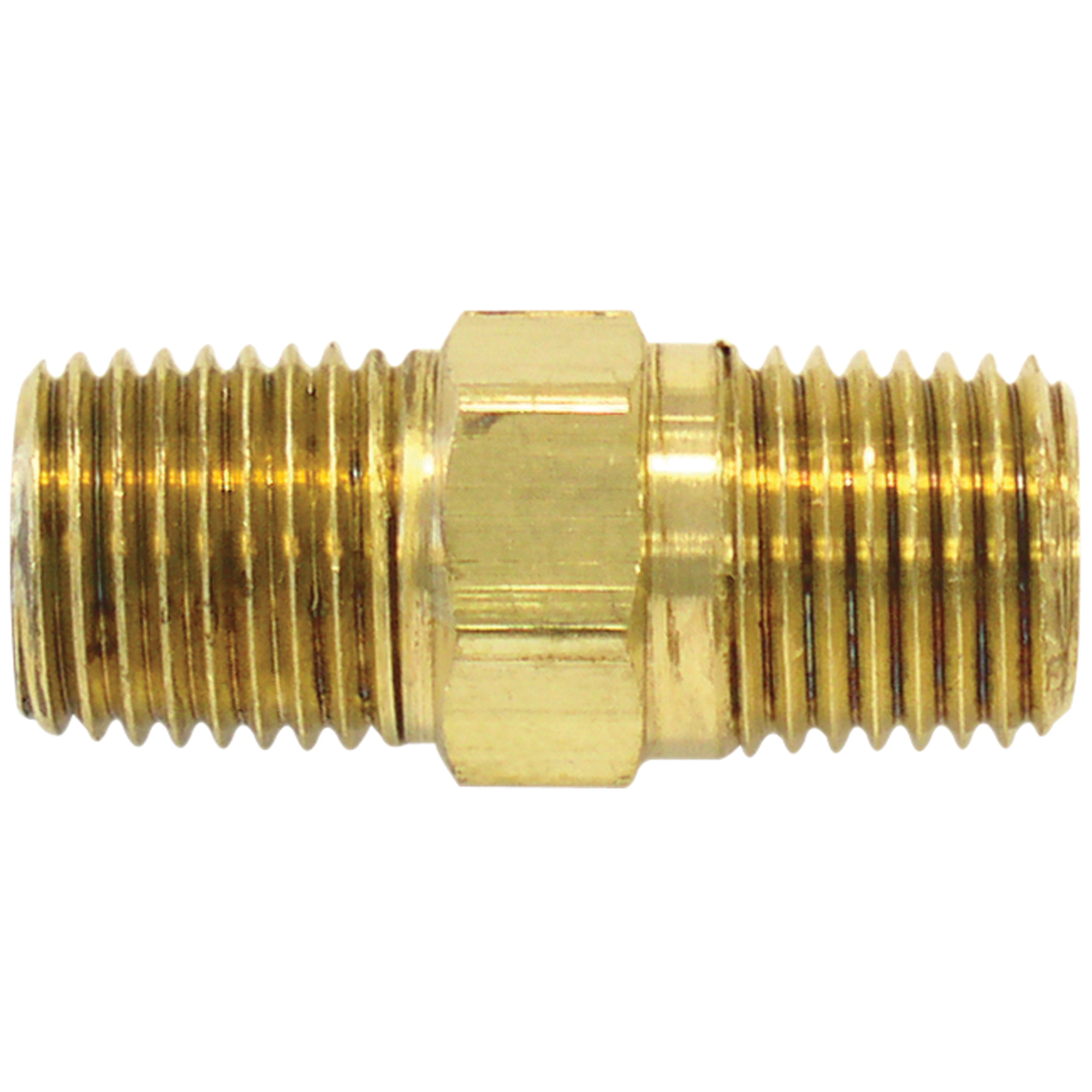 RACCORD HEXAGONAL,1/4"-1/4"NPT,LAITON, Laiton