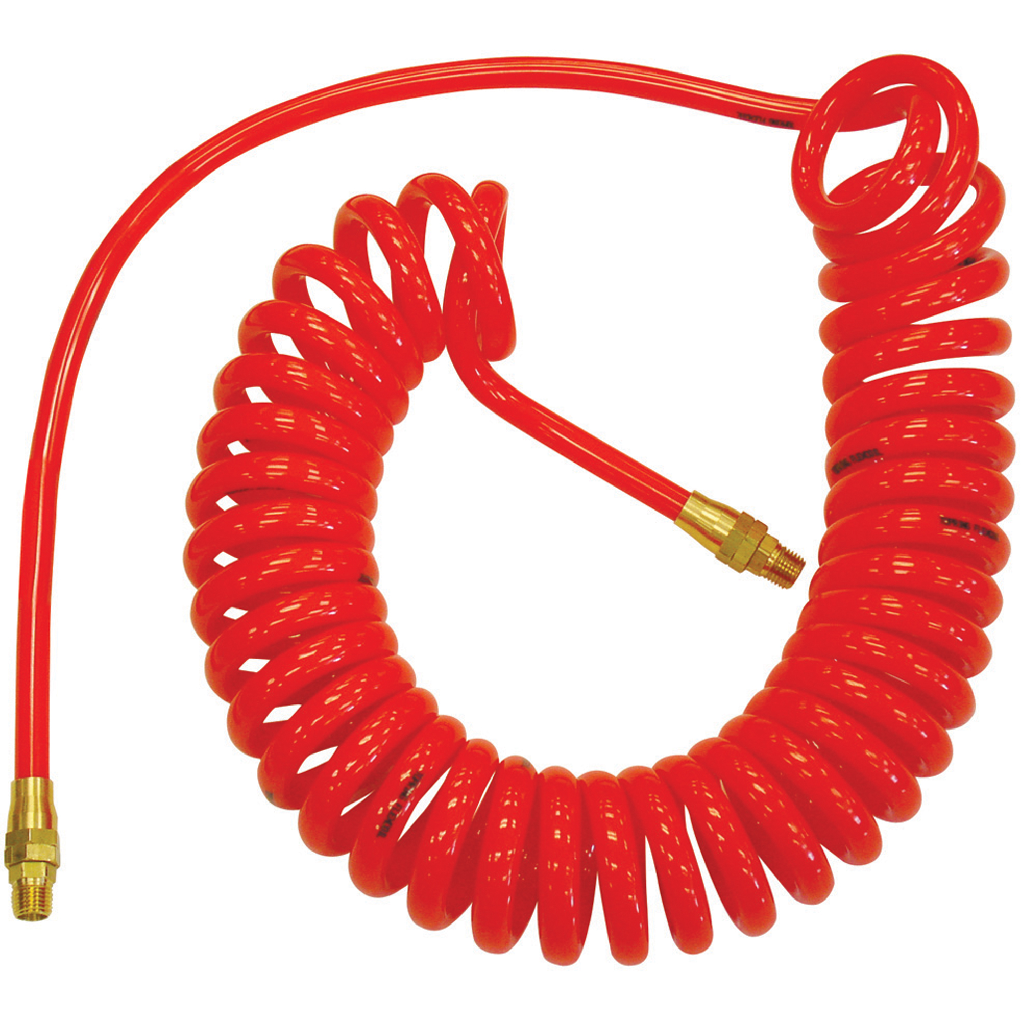 Tuyaux à air autorétractables en polyuréthane Flexcoil a/raccords, Air, 1/4" DI x 15' lo, Polyuréthane, 140 psi à 23 °C