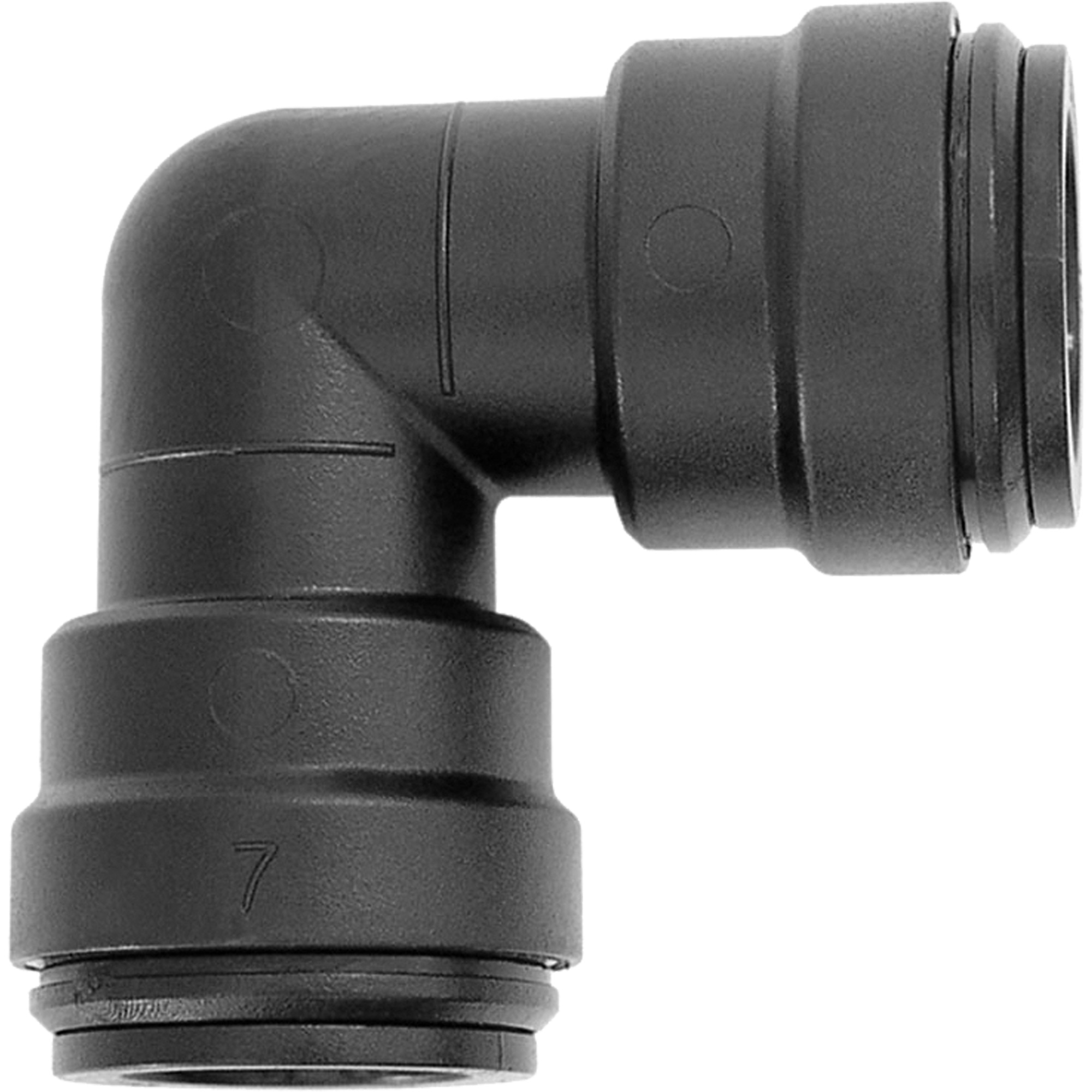 Union en coude 90° pour conduite d'air, 1", Plastique