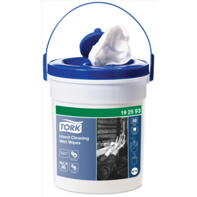 Lingettes humides nettoyantes pour les mains en seau, 58 lingettes, 10-3/5" x 10-3/5"