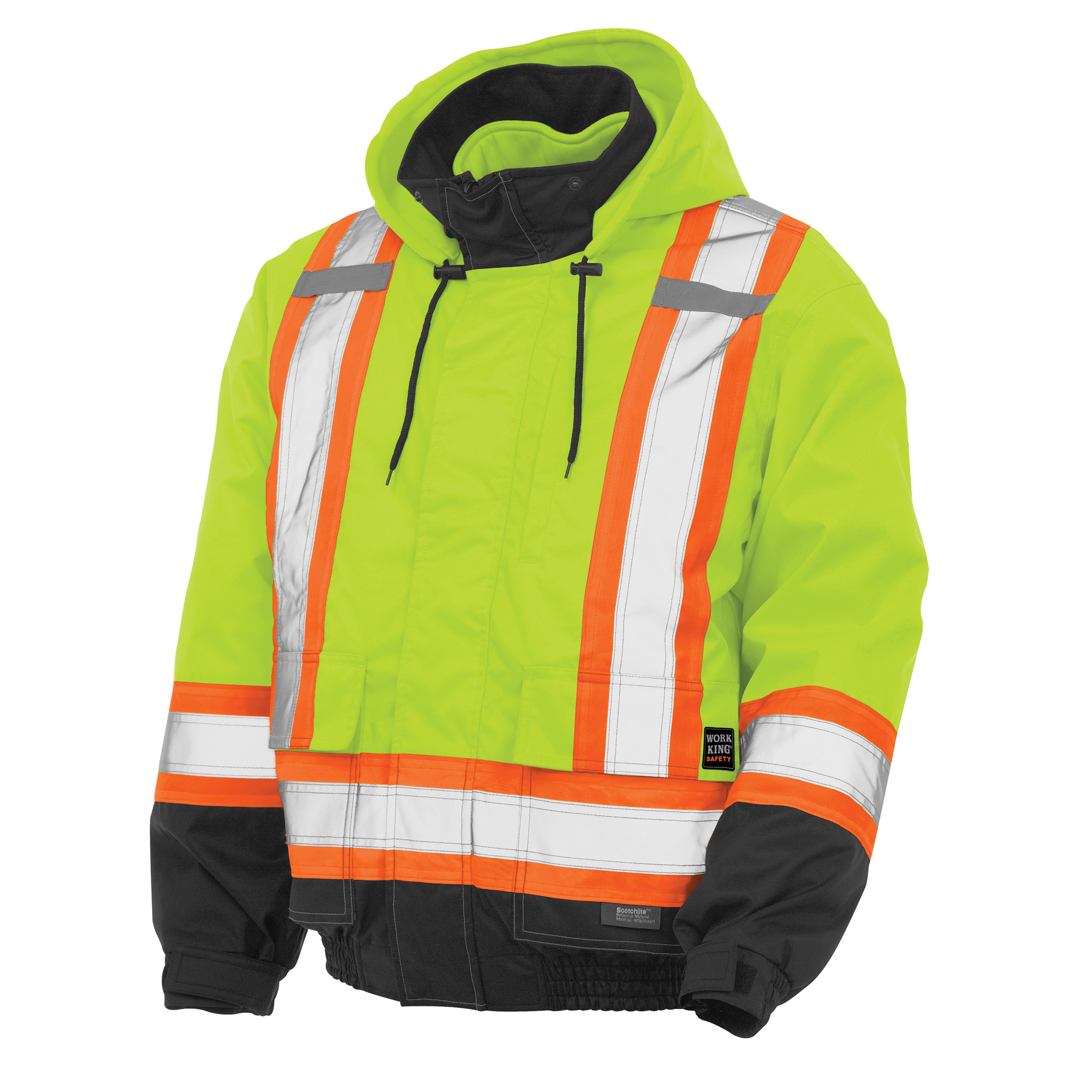 Blouson d'aviateur de sécurité 3-en-1, Polyester/Polyuréthane, Jaune lime haute visibilité, 2T-Grand