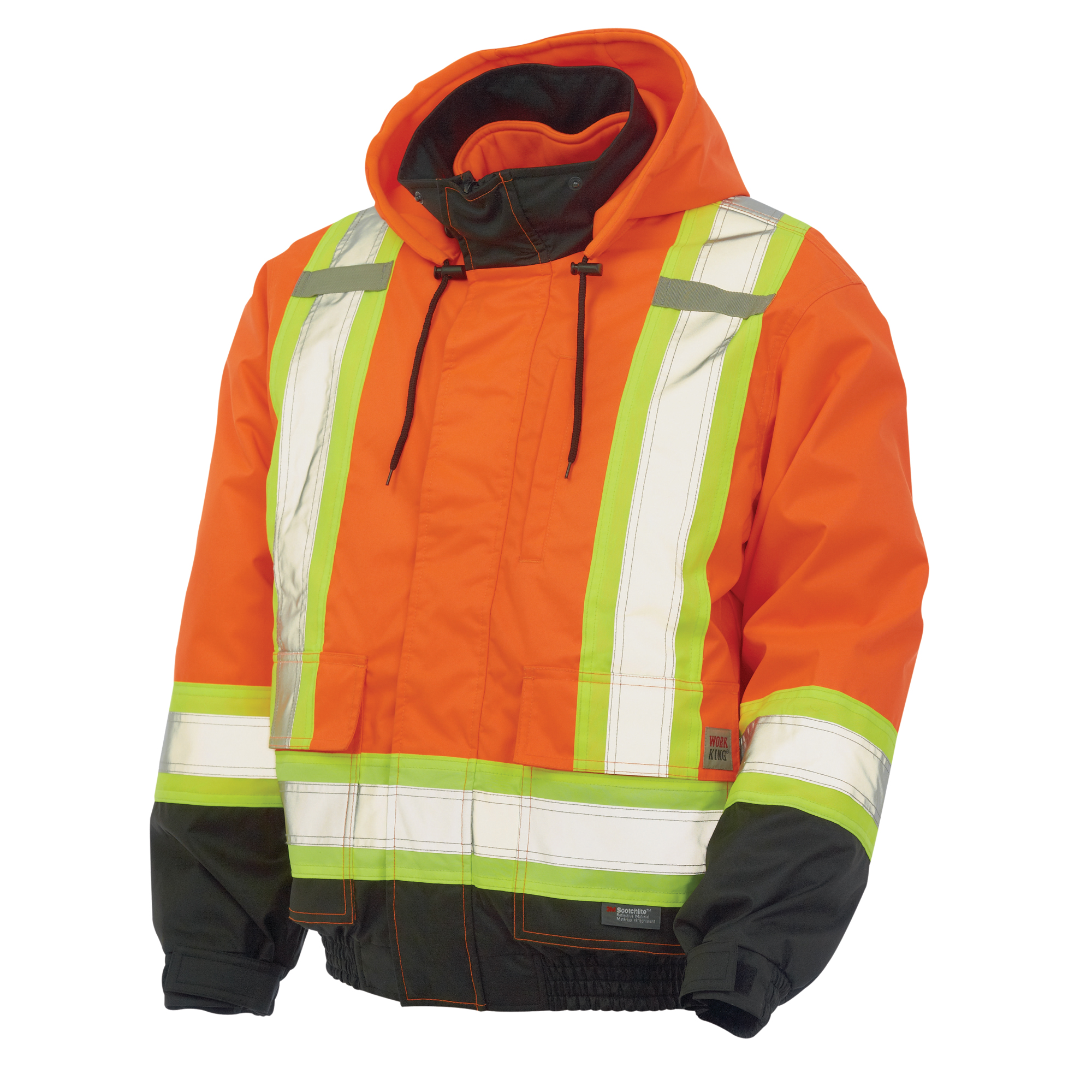 Blouson d'aviateur de sécurité 3-en-1, Polyester/Polyuréthane, Orange haute visibilité, 3T-Grand