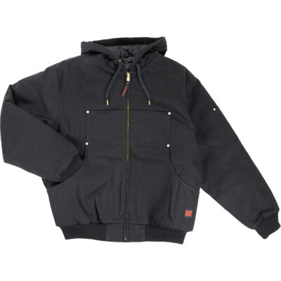 Blouson d'aviateur en toile lourde avec capuchon, Hommes, 2T-Grand, Noir