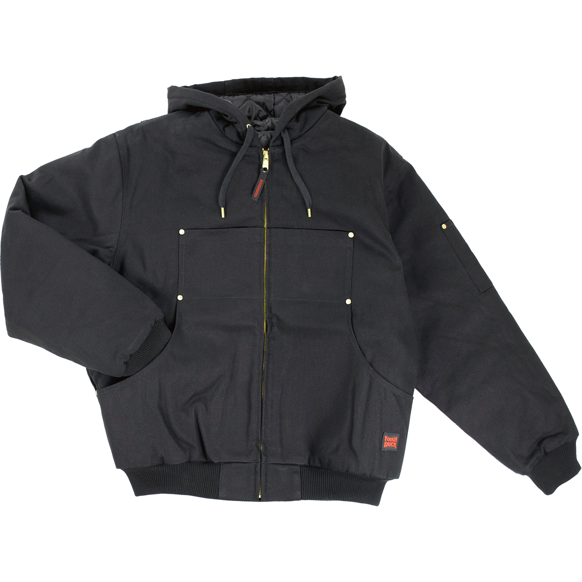 Blouson d'aviateur en toile lourde avec capuchon, Hommes, 2T-Grand, Noir