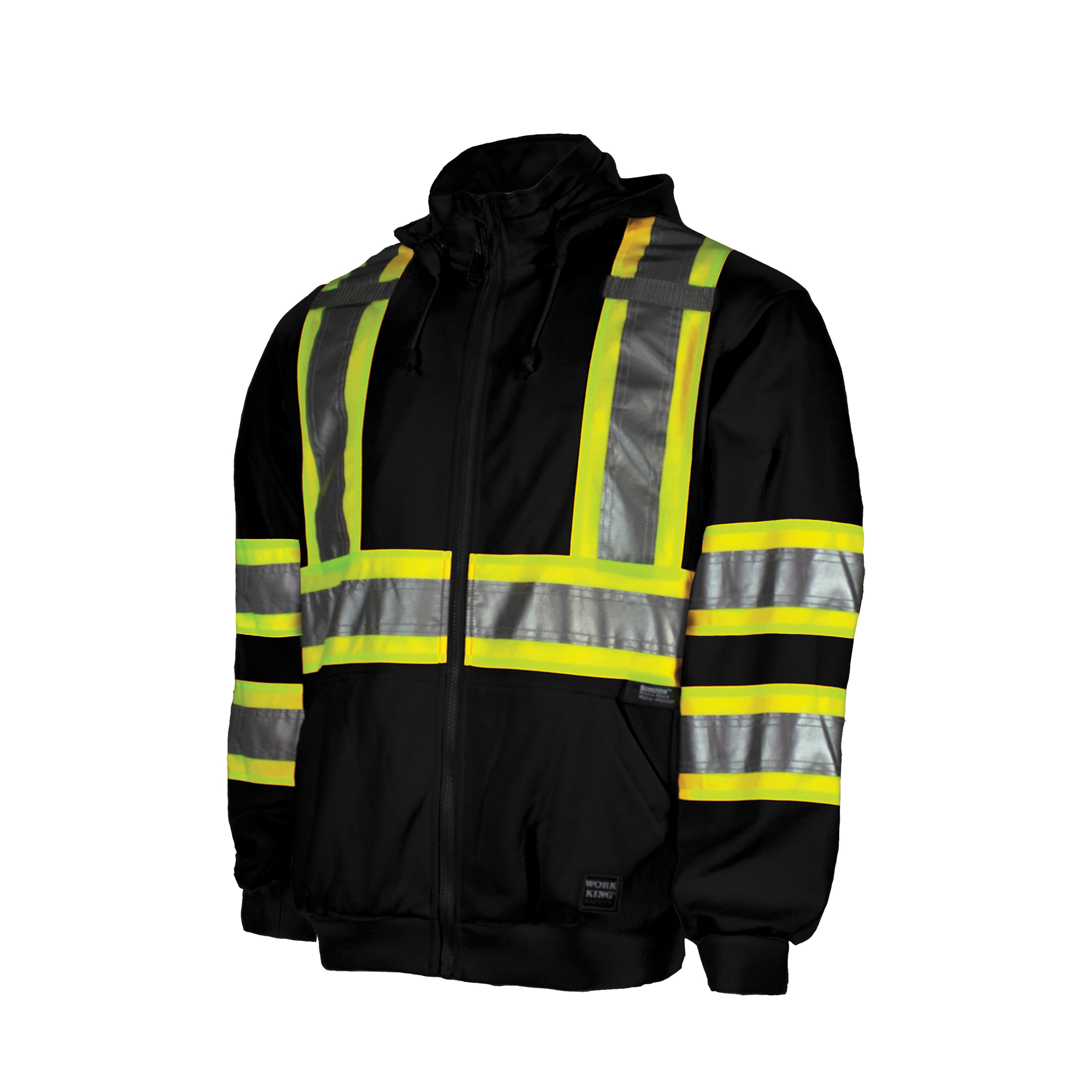 Chandail en molleton avec capuchon et fermeture à glissière avant, Polyester, Noir, 3T-Grand
