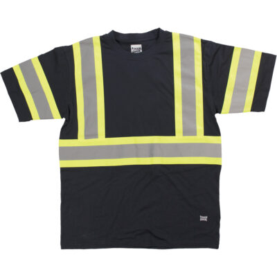 Chemise de sécurité à manches courtes, Coton, 5T-Grand, Noir