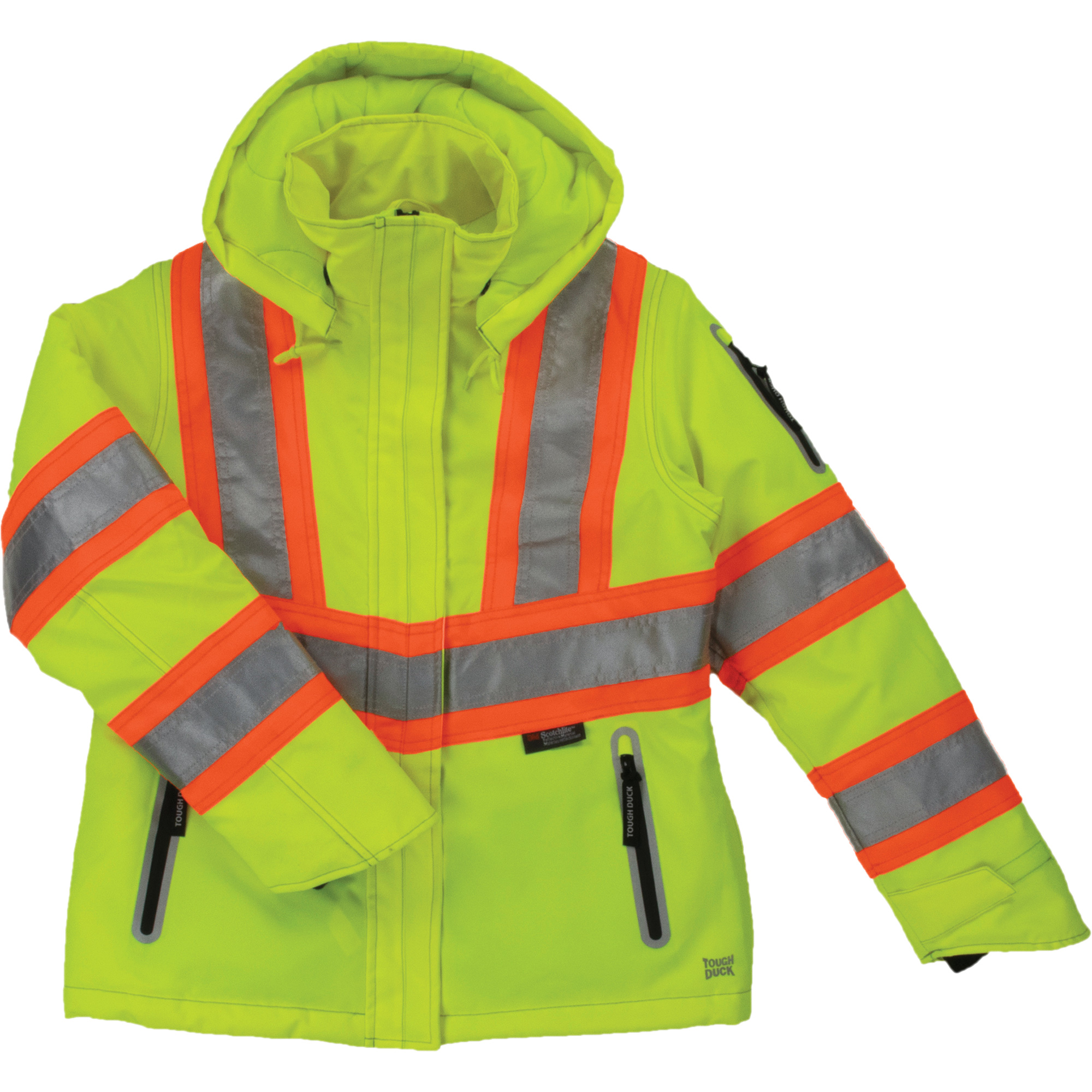 Manteau de sécurité isolant et extensible pour femmes, Polyester, Jaune lime haute visibilité, 2T-Grand
