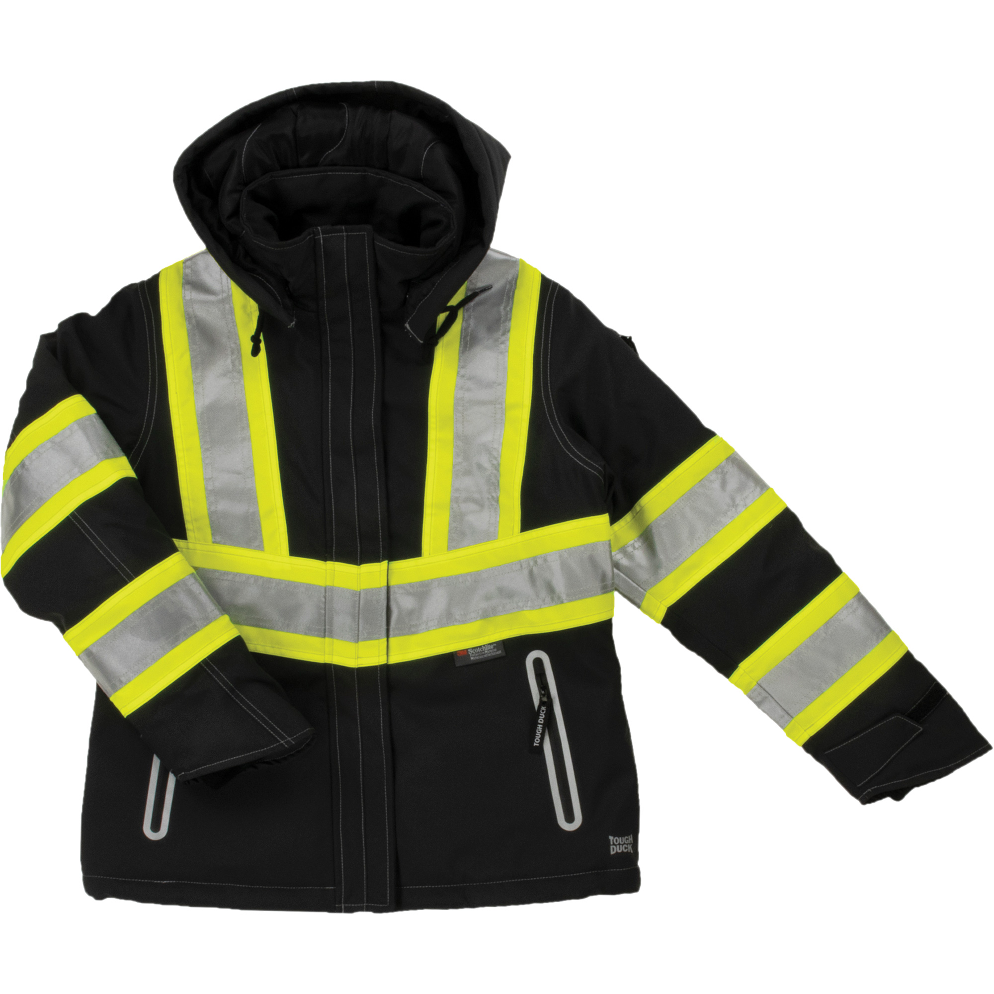 Manteau de sécurité isolant et extensible pour femmes, Polyester, Noir, 2T-Grand