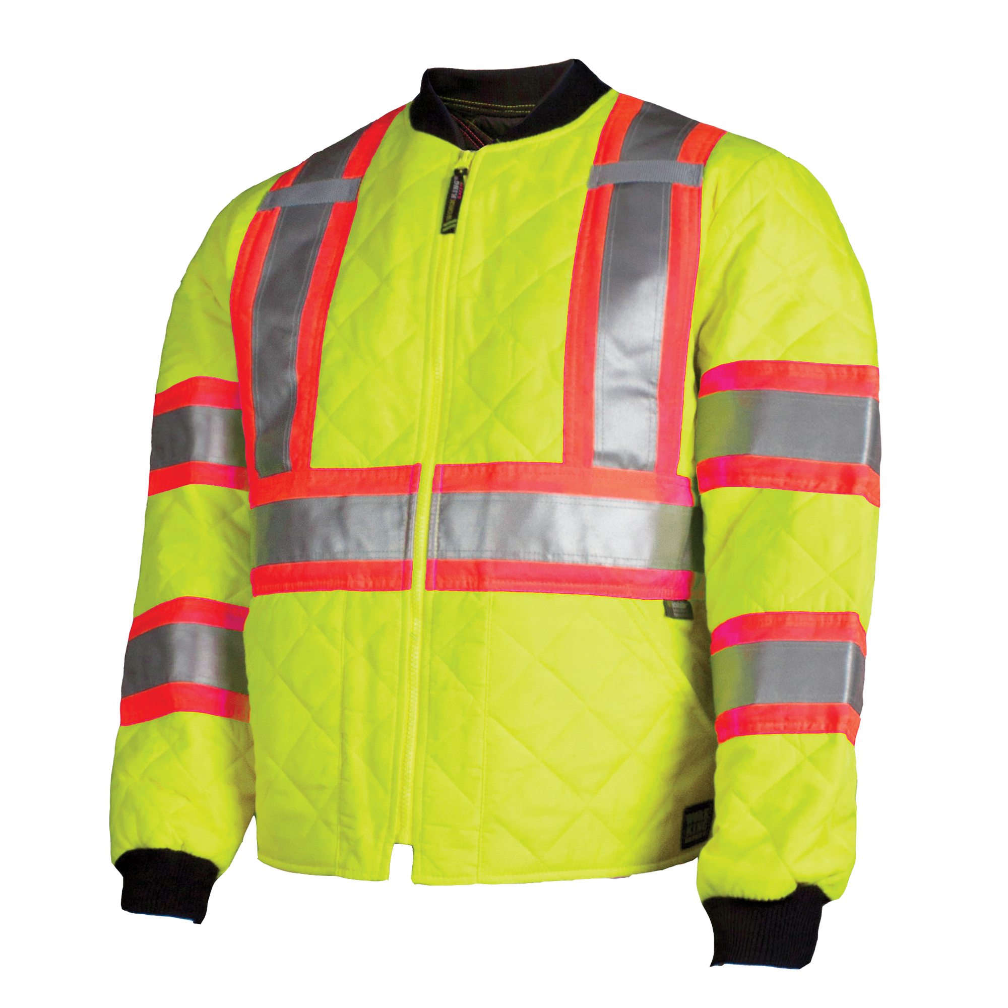 Manteau de sécurité matelassé, Polyester, Jaune lime haute visibilité, 5T-Grand