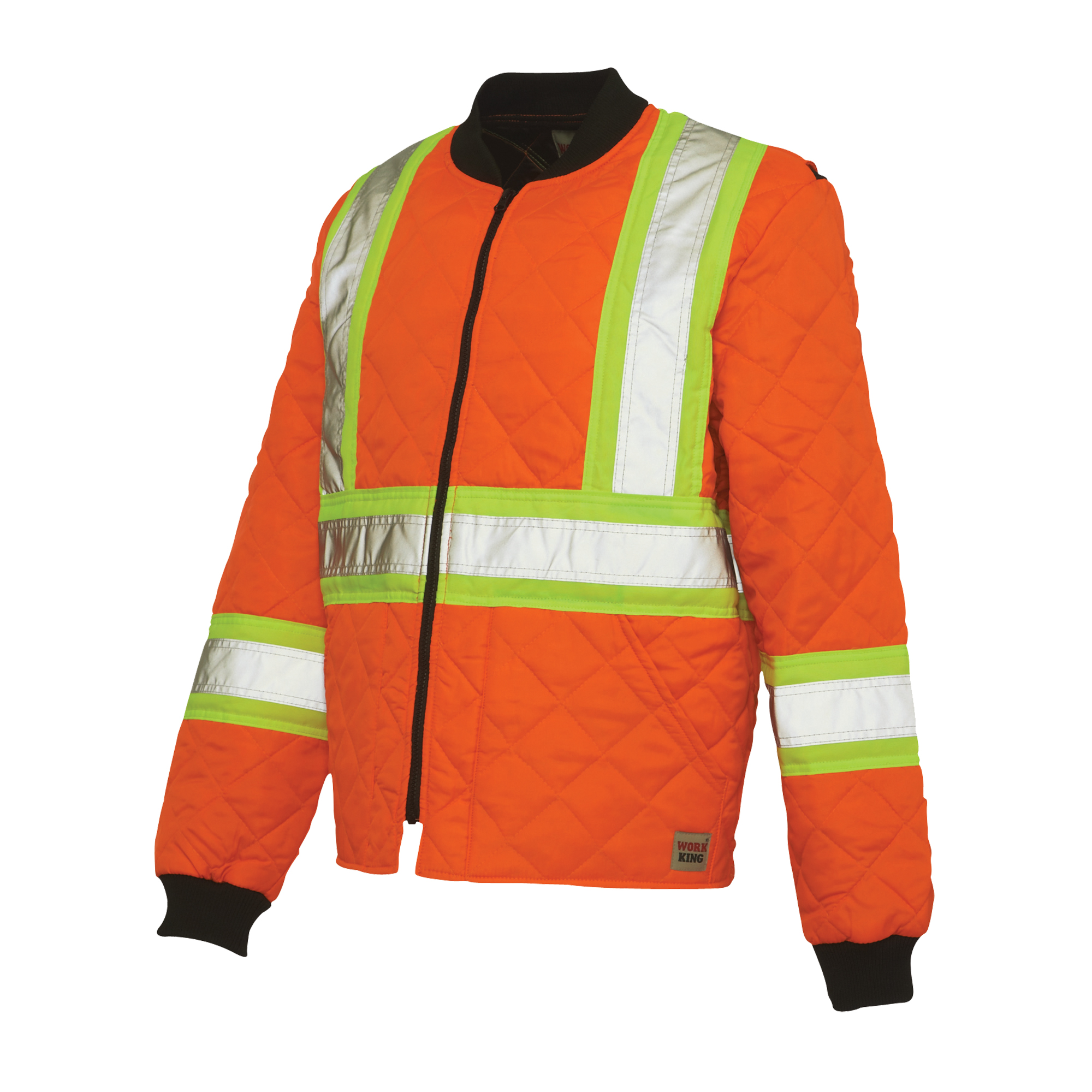 Manteau de sécurité matelassé, Polyester, Orange haute visibilité, 5T-Grand