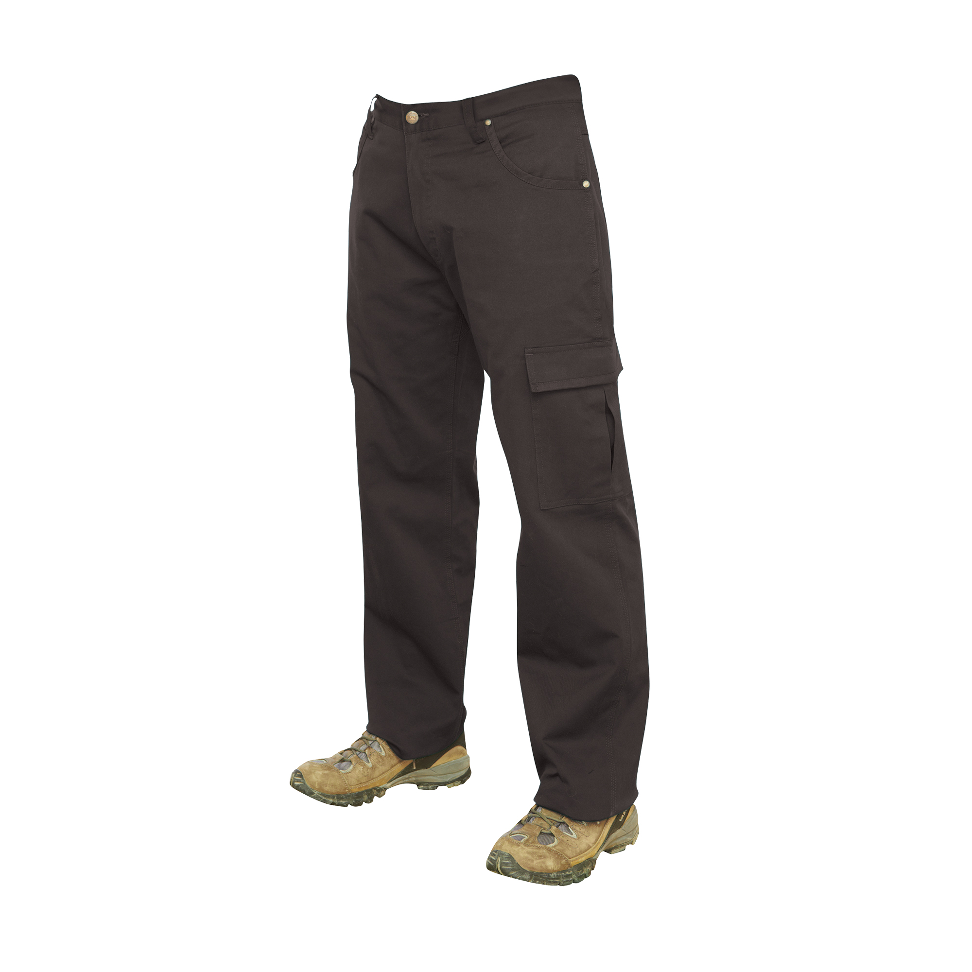 Pantalon cargo en serge extensible, Coton, Noir, Taille 28, Entrejambe 32