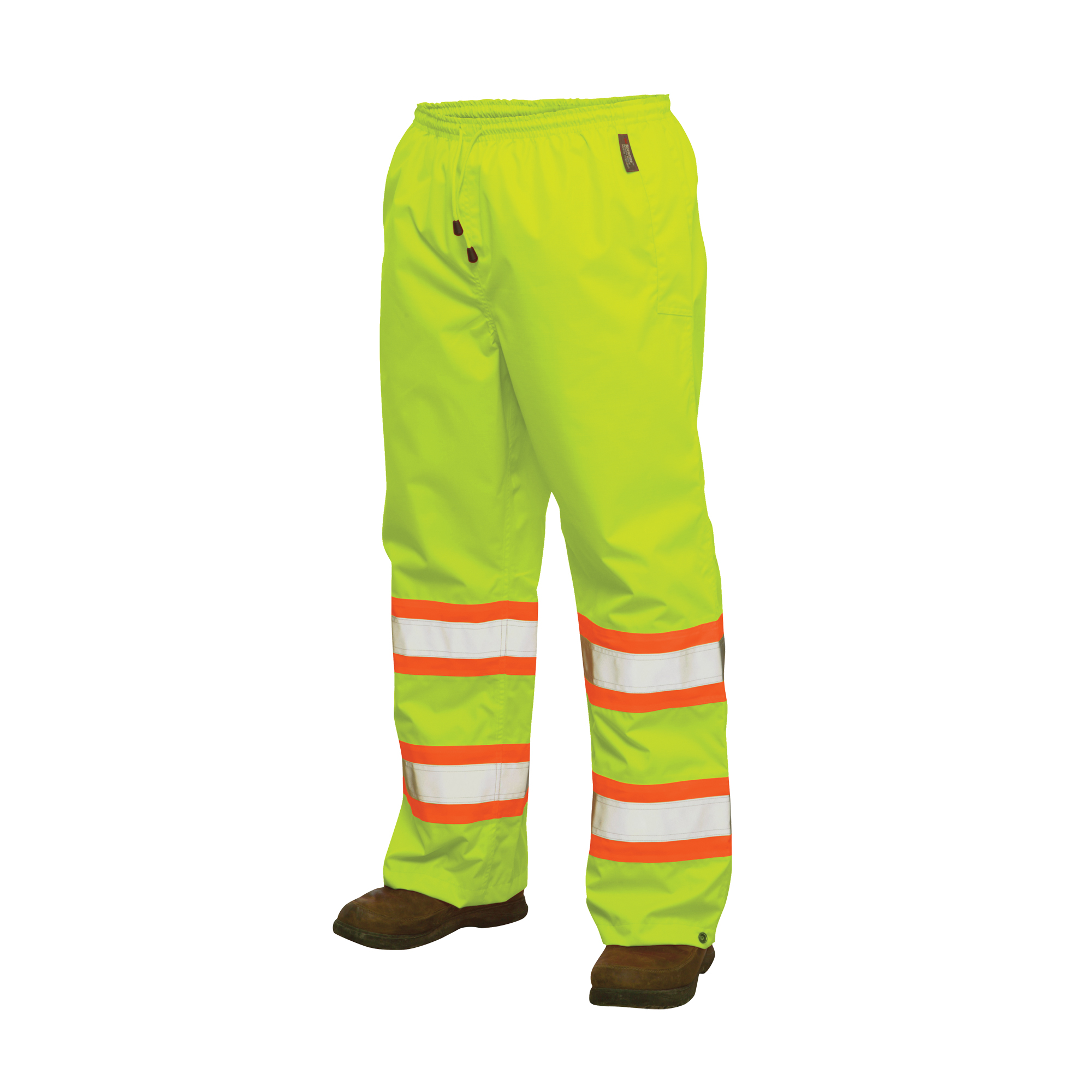 Pantalons imperméables de sécurité 300 deniers, Polyester, Grand, Jaune lime haute visibilité