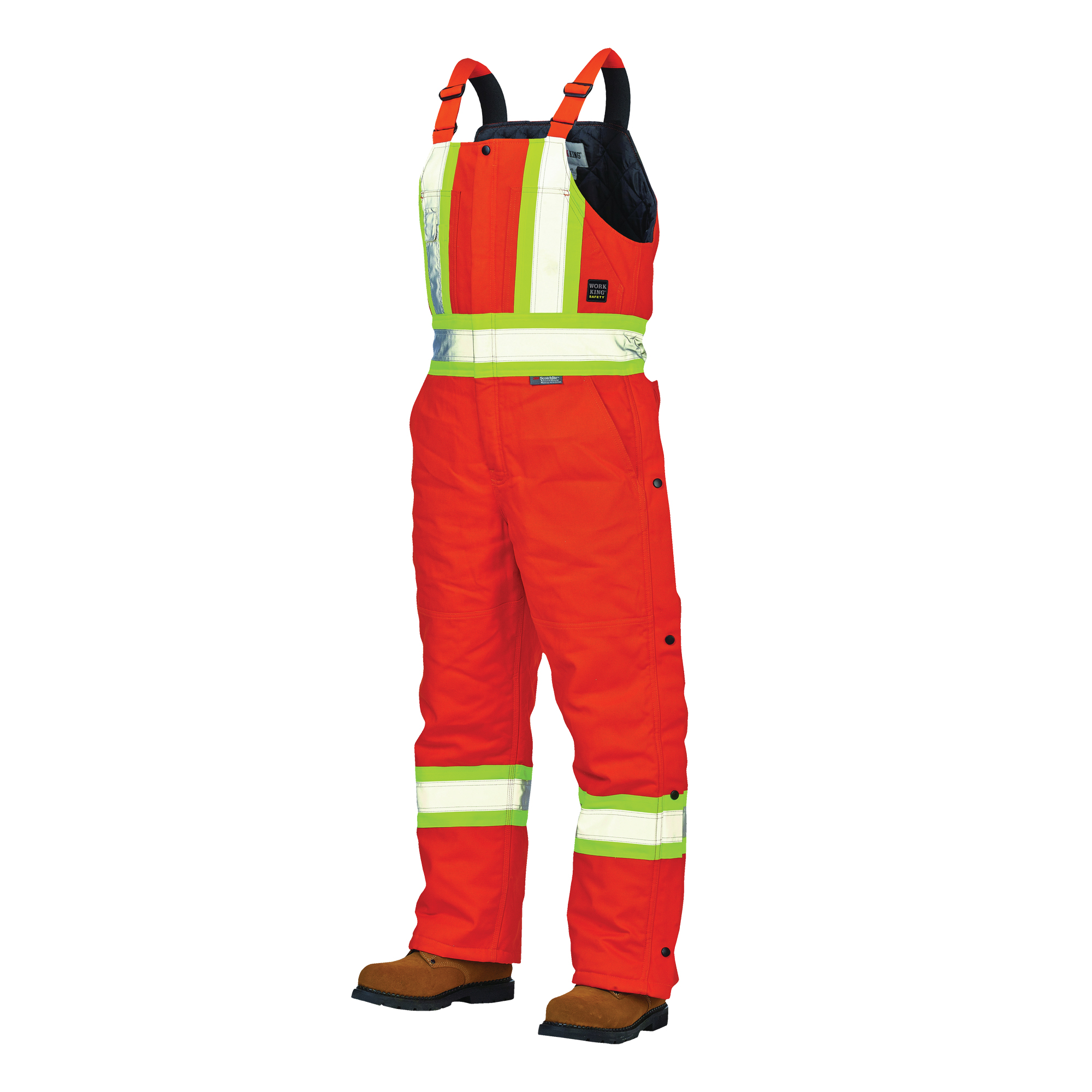Salopettes de sécurité doublée en canevas, Coton, 5T-Grand, Orange haute visibilité