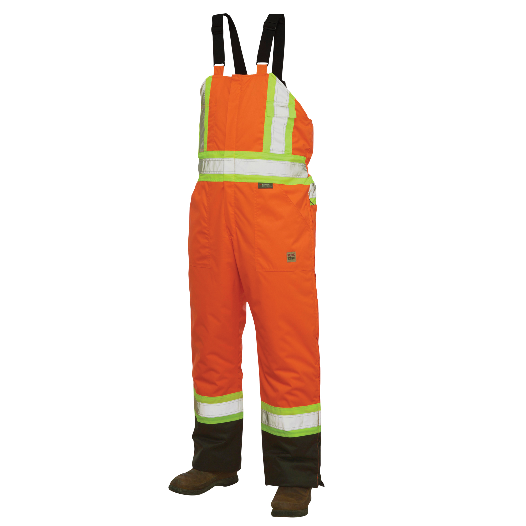 Salopettes de sécurité doublée, Polyester/Polyuréthane, 2T-Grand, Orange haute visibilité