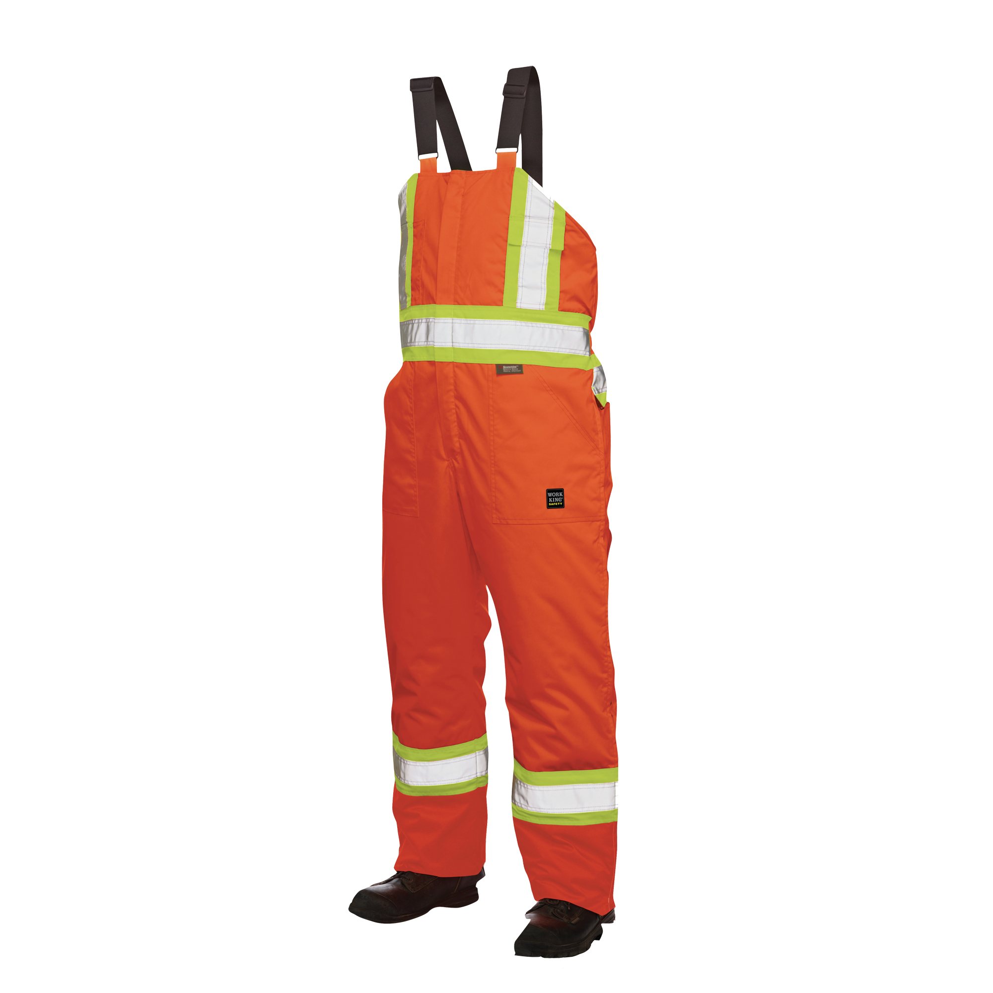 Salopettes de sécurité doublée, Polyester/Polyuréthane, 2T-Grand, Orange haute visibilité