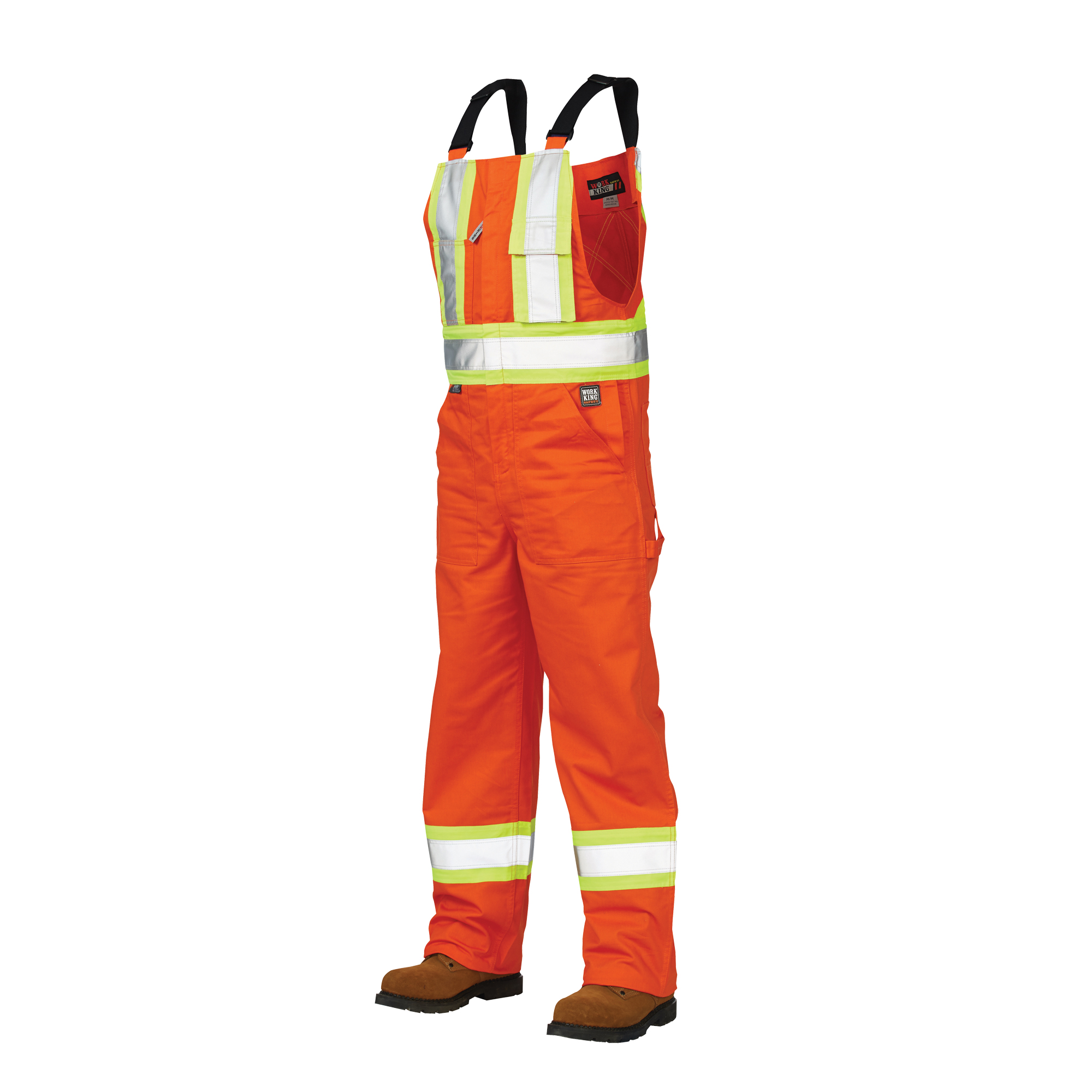 Salopettes de sécurité non doublée, Poly-coton, 5T-Grand, Orange haute visibilité