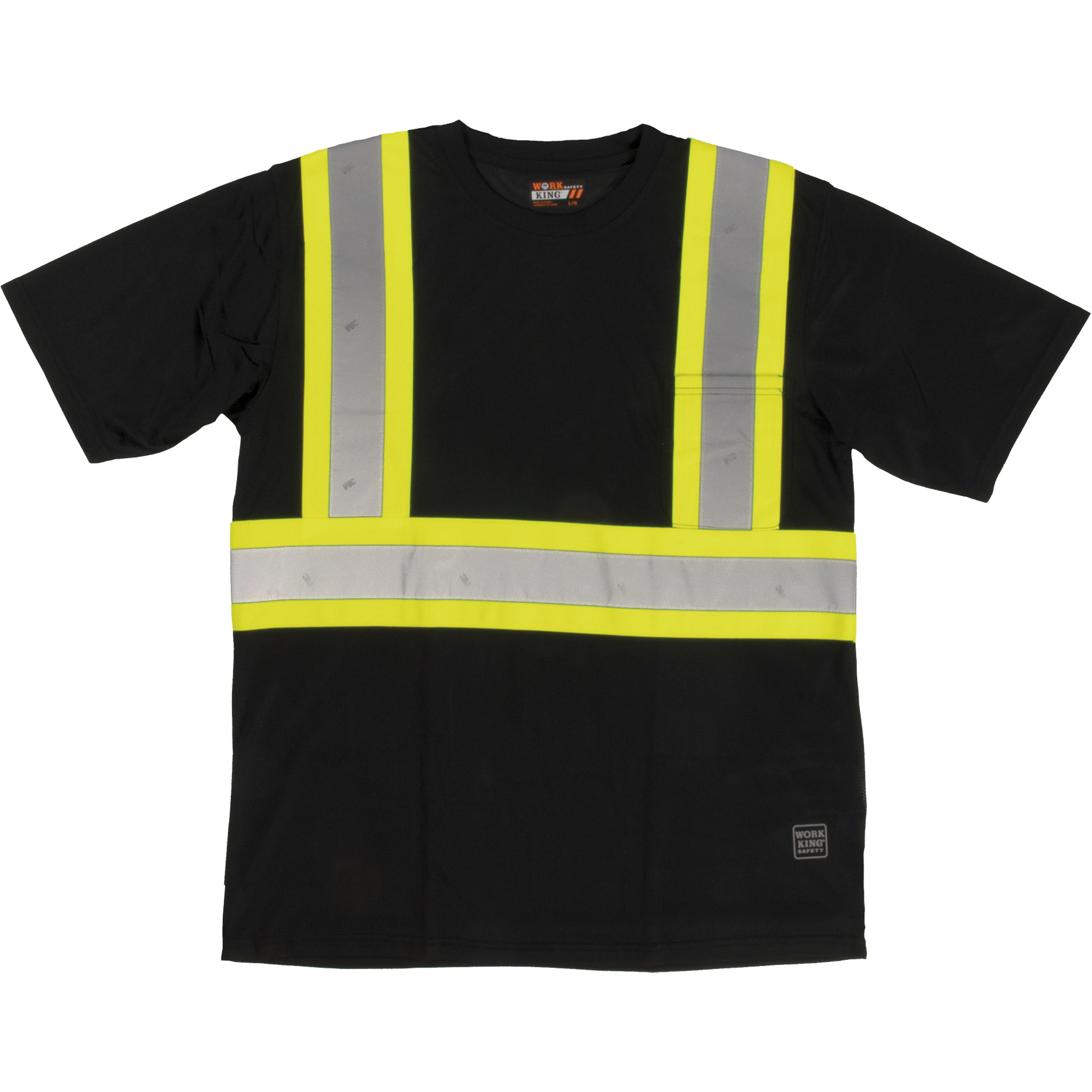 T-shirt de sécurité avec poche à manches courtes, Polyester, 4T-Grand, Noir