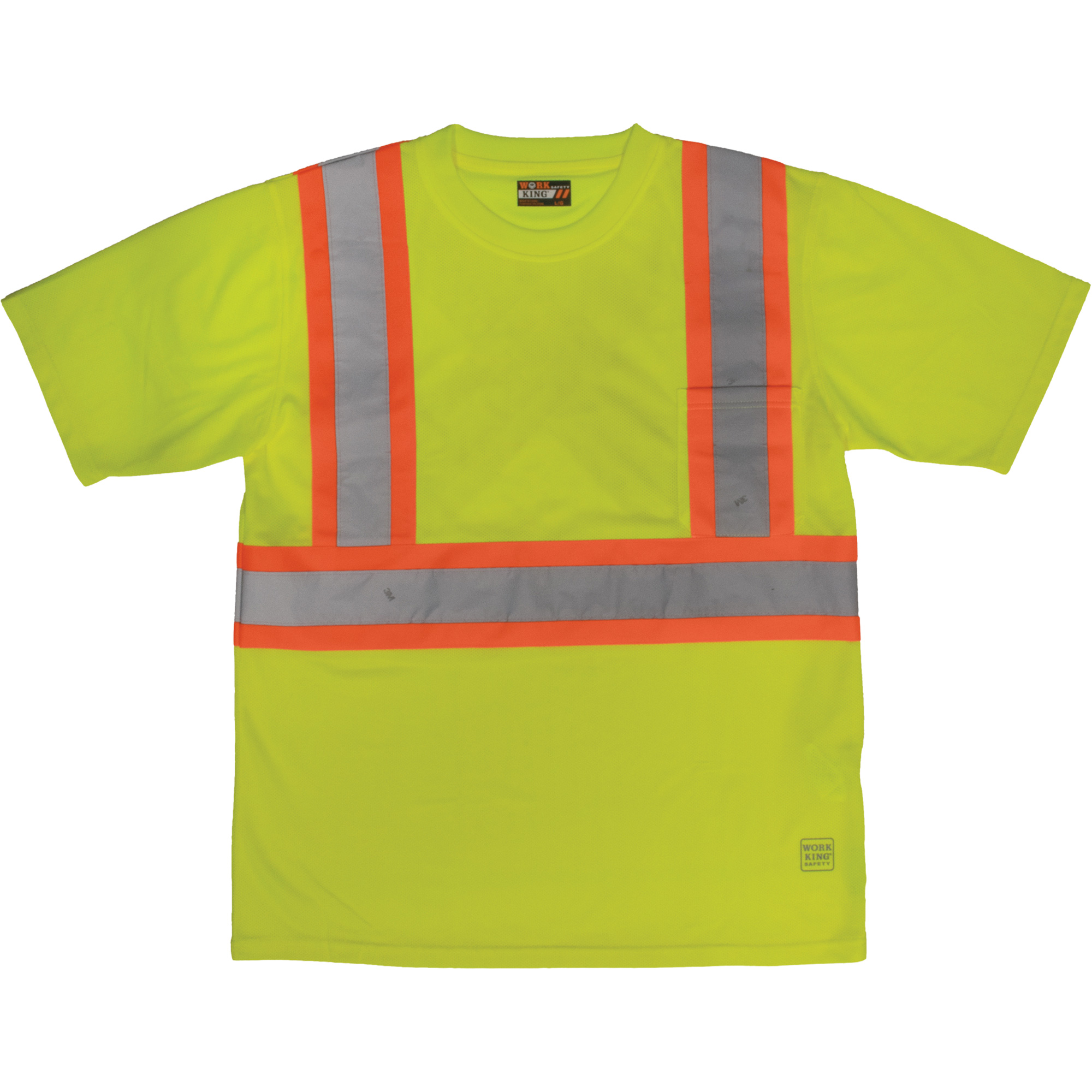 T-shirt de sécurité avec poche à manches courtes, Polyester, 5T-Grand, Jaune lime haute visibilité