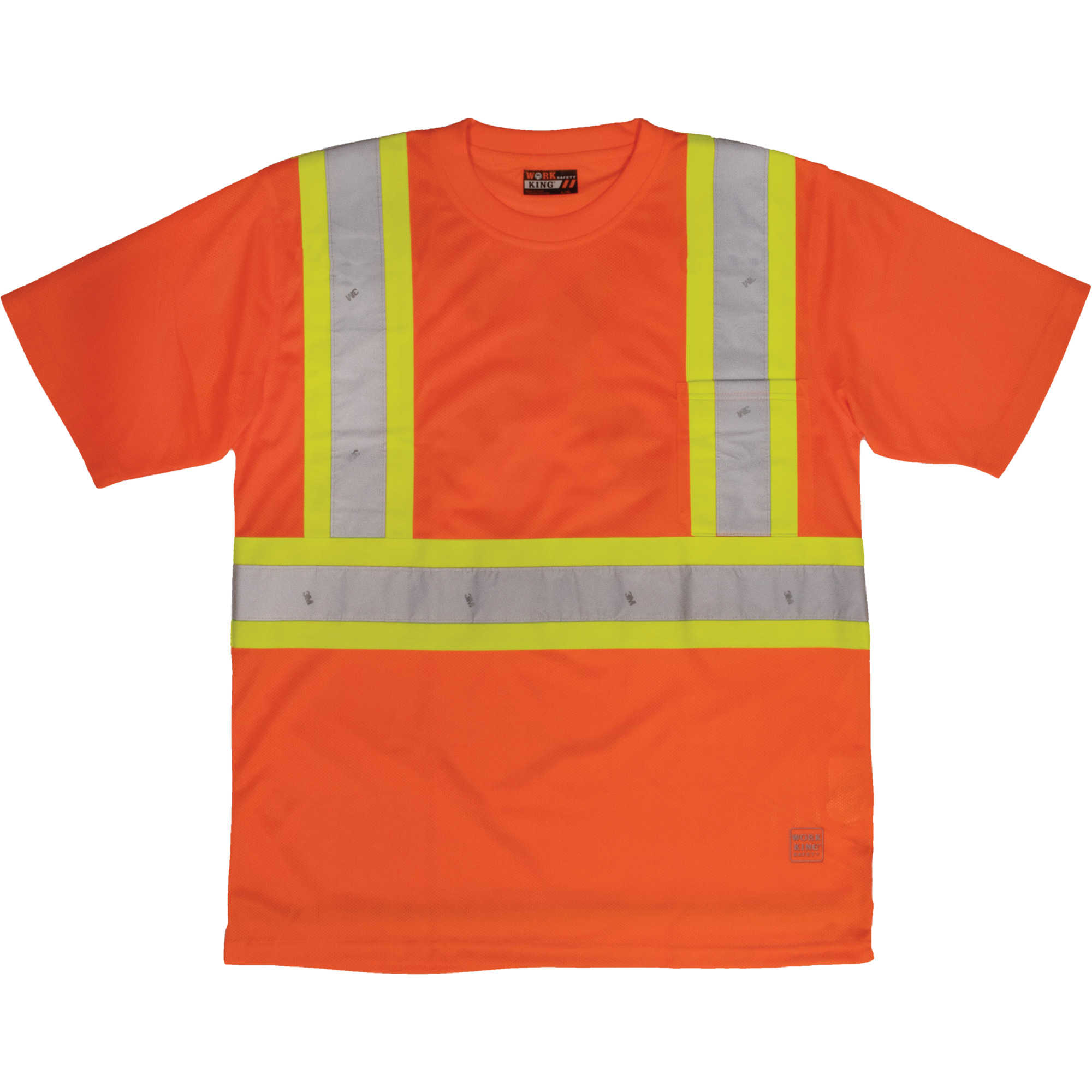 T-shirt de sécurité avec poche à manches courtes, Polyester, 5T-Grand, Orange haute visibilité